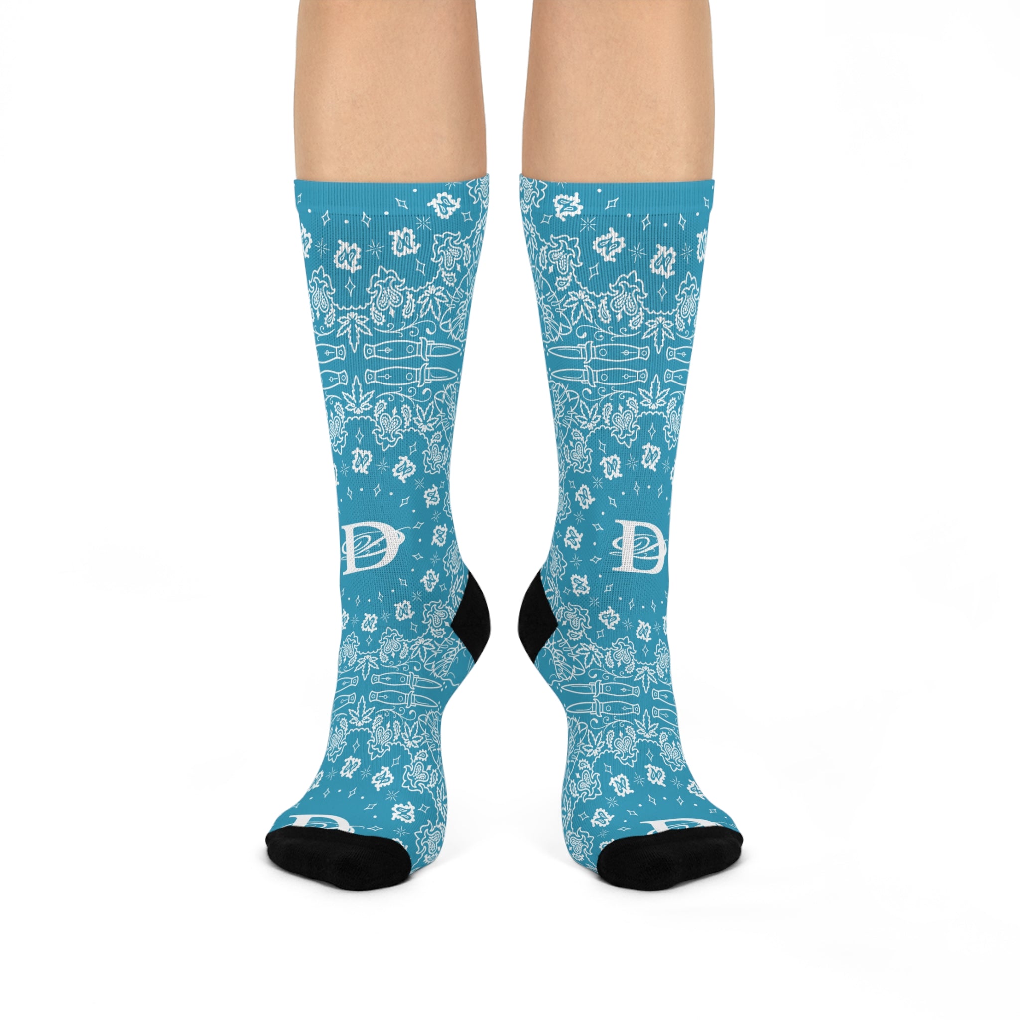 DD Custom Bandana Print Crew Socks AOP