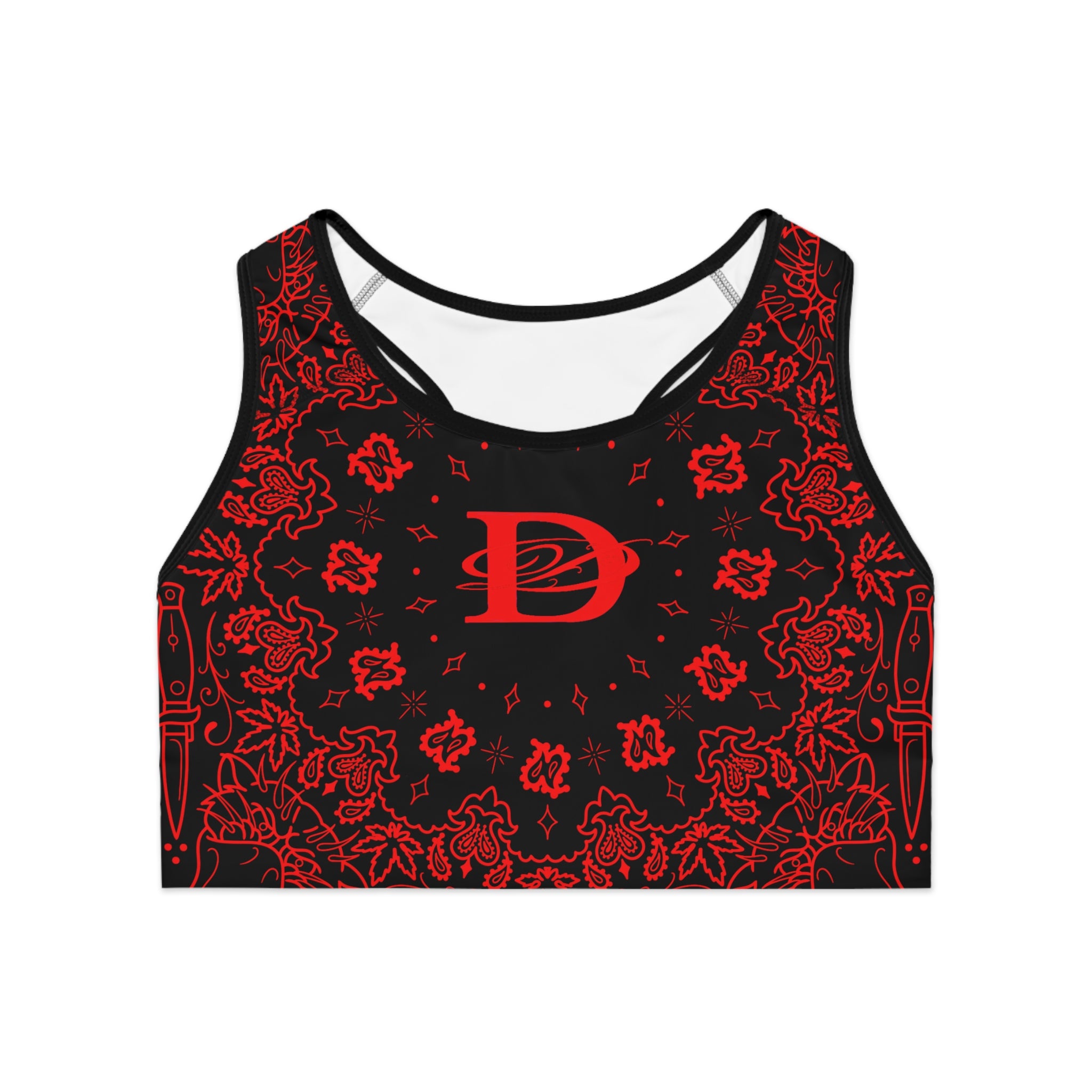 DD Custom Bandanna Print Sports Bra