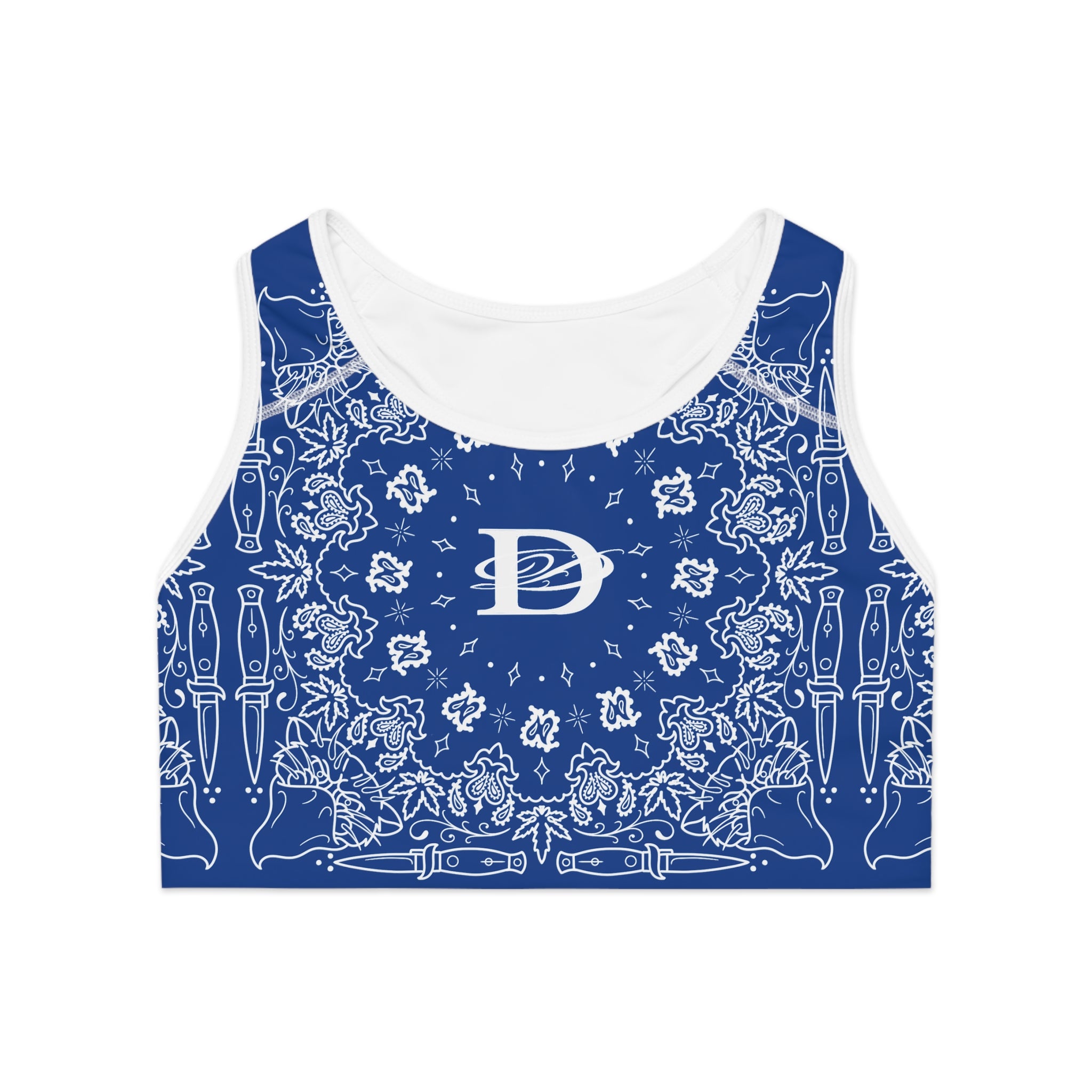 DD Custom Bandana Print Sports Bra AOP