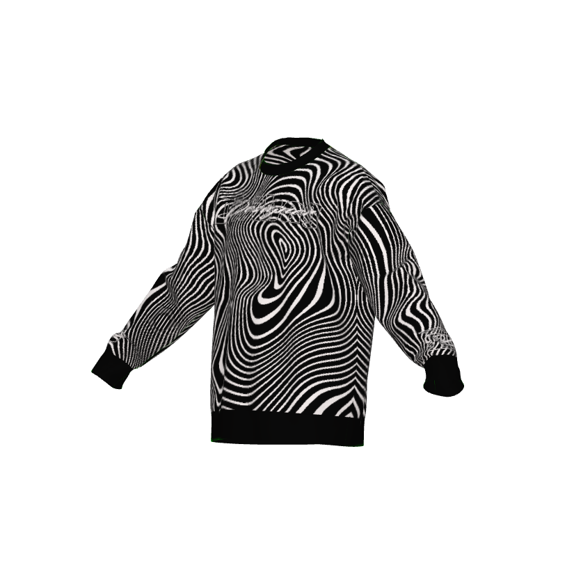 DD Logo Zebra Swirl Lightweight Crewneck Knitted Sweater
