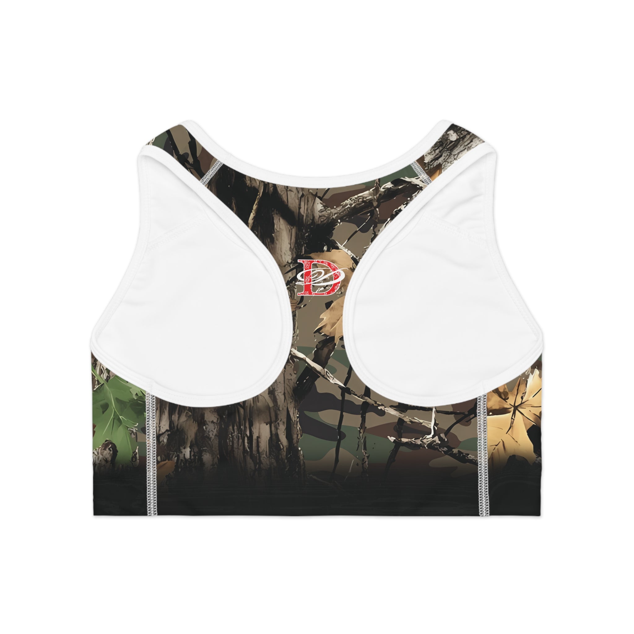 Clawing Panther Paws Real Tree Print Sports Bra AOP