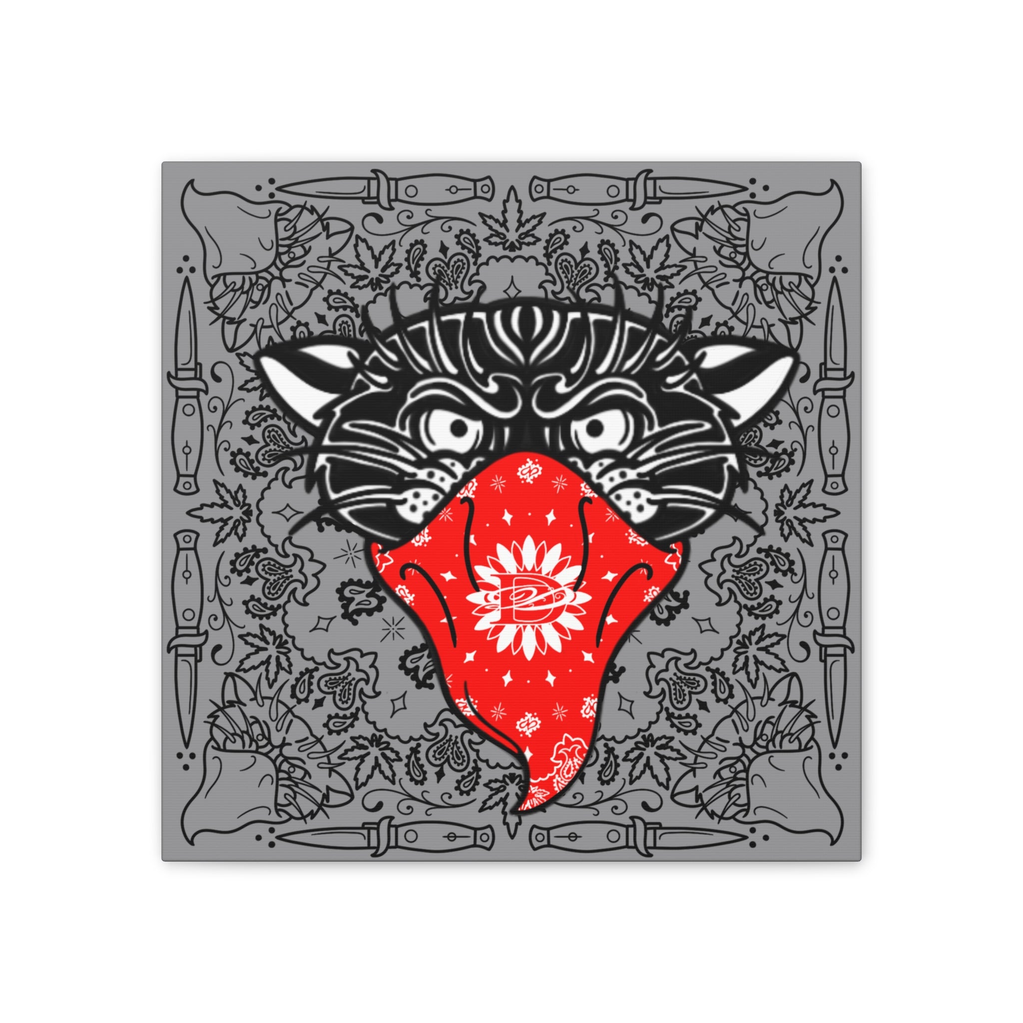 DD Custom Bandana Print Bandito Panther Canvas Wall Art