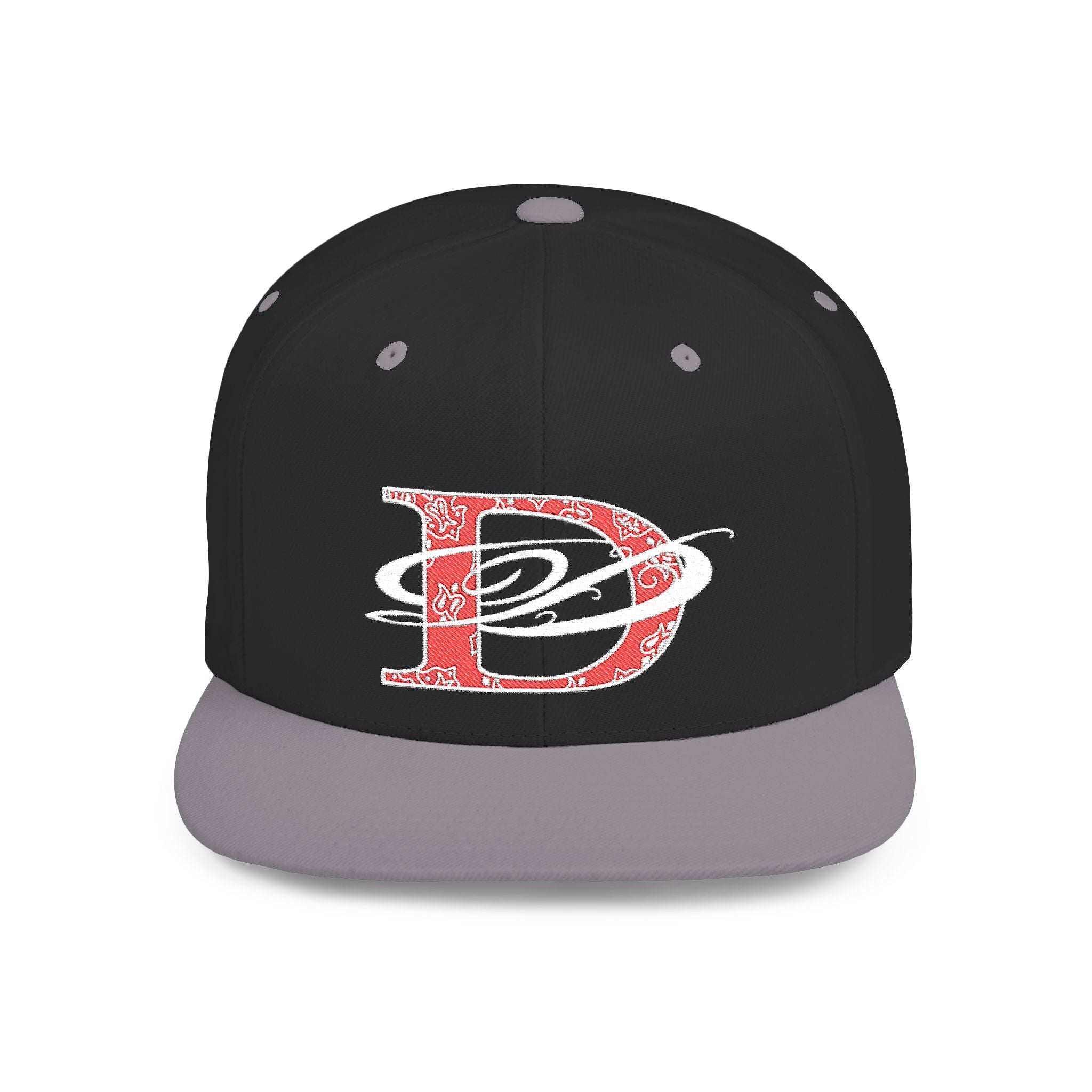 DD Bandana Logo Flat Bill Snapback Cap Streetwear, Tattoo, Designer, Fashion, Embroidery