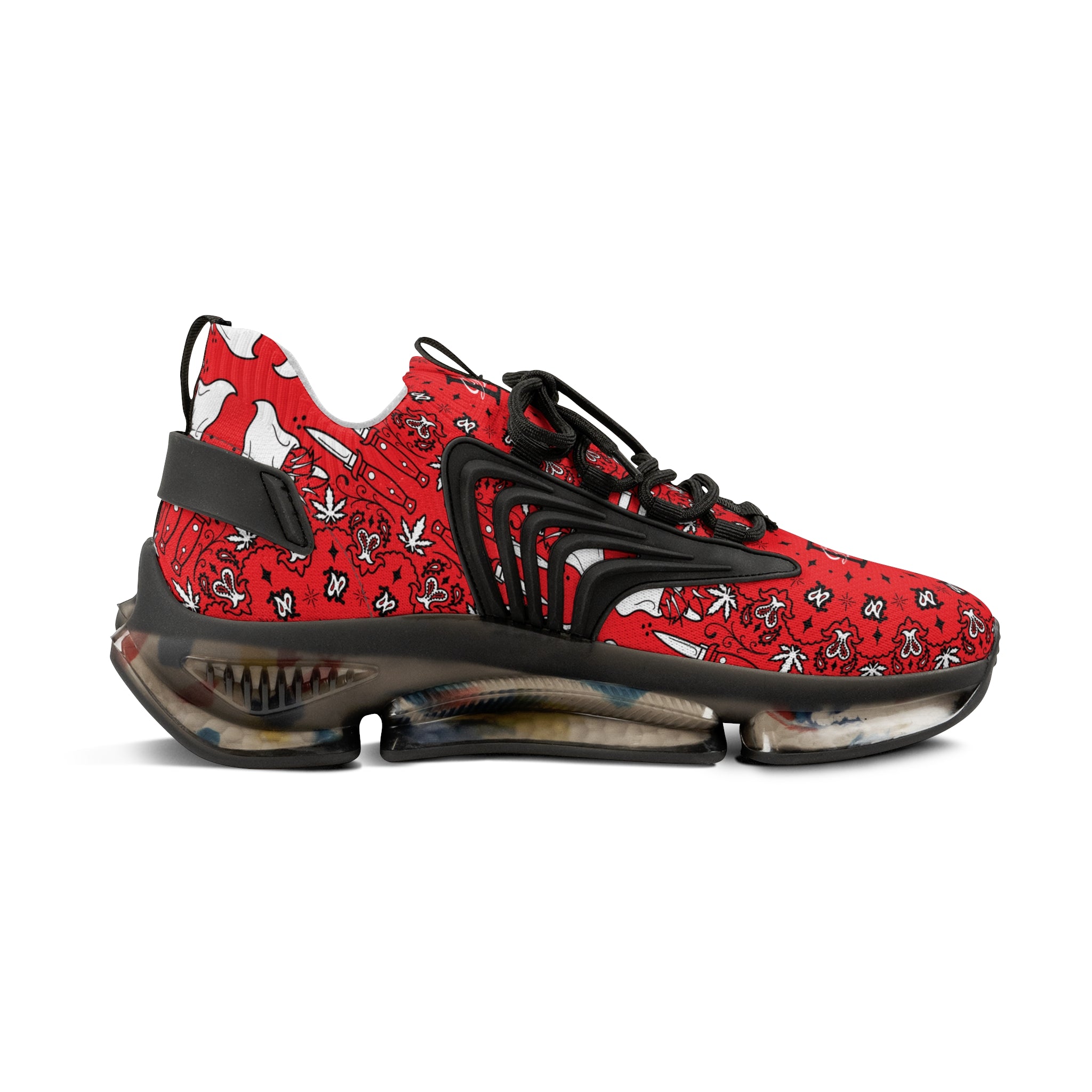 DD Custom Bandana Print Men's Mesh Sneakers AOP
