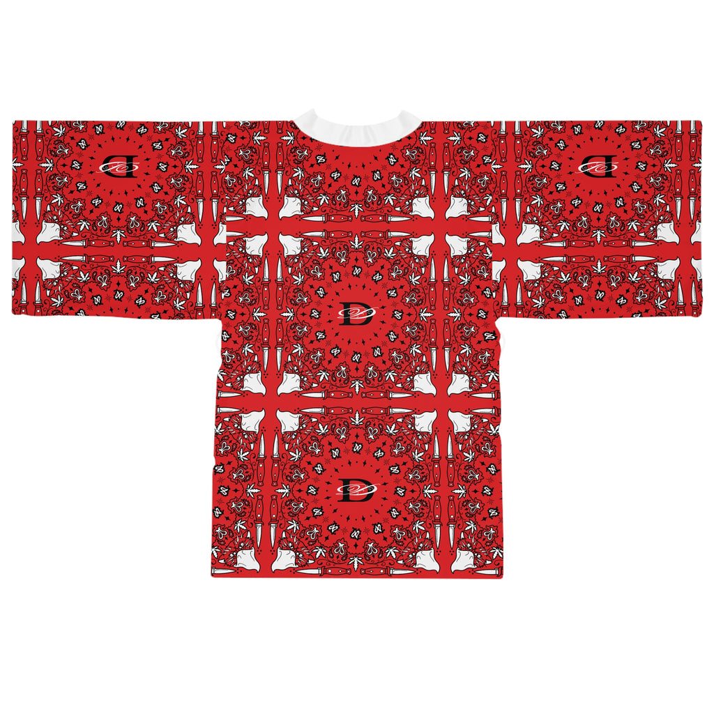DD Custom Bandana Pattern Long Sleeve Kimono Robe AOP