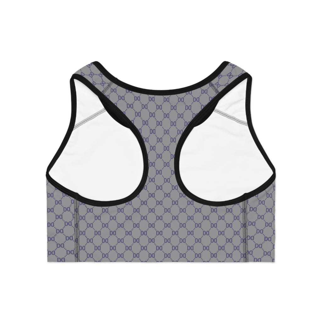 DD Custom Monogram Pattern Sports Bra AOP
