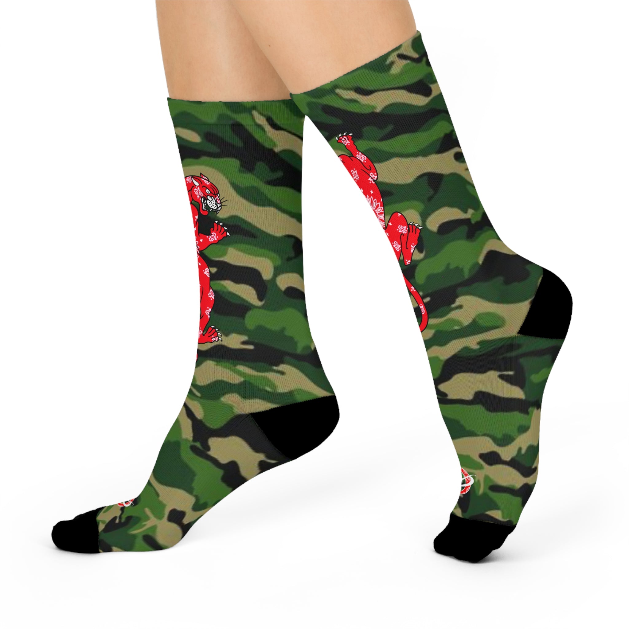 DD Climbing Panther Camo Crew Socks AOP
