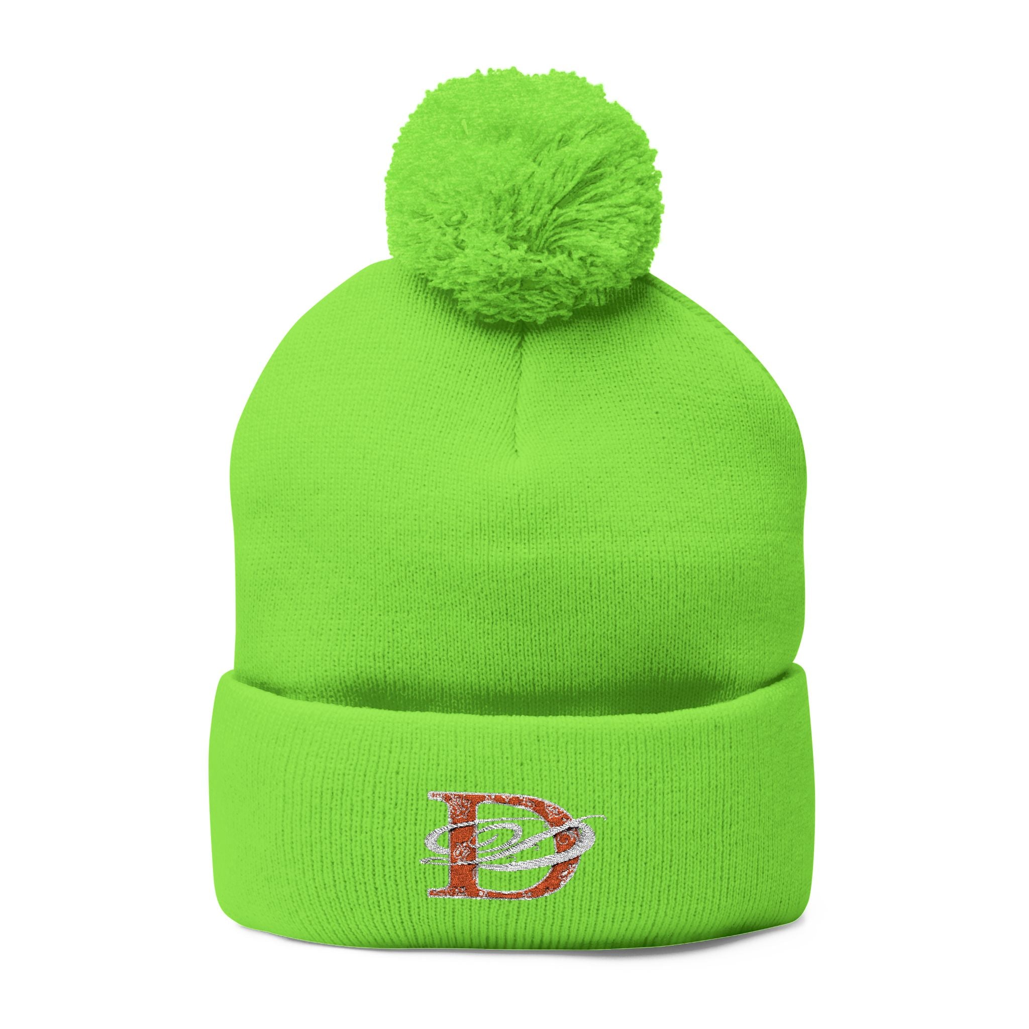 DD Bandana Logo Embroidered Pom-Pom Knit Beanie
