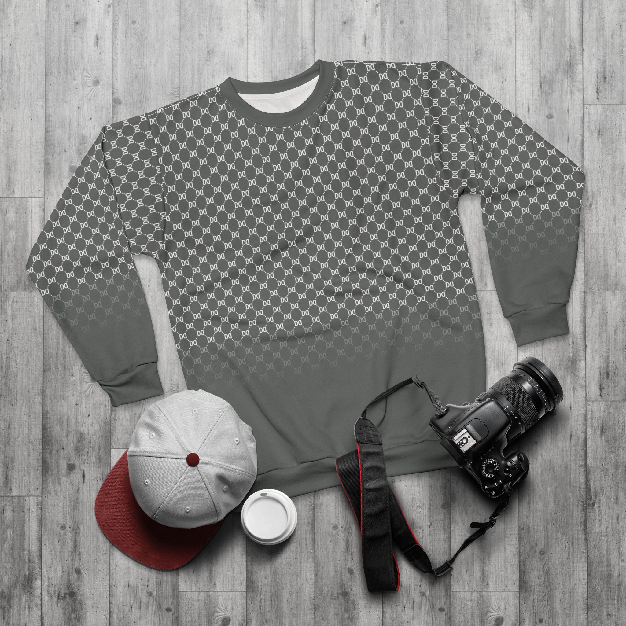 DD Fading Custom Monogram Pattern Unisex Sweatshirt AOP