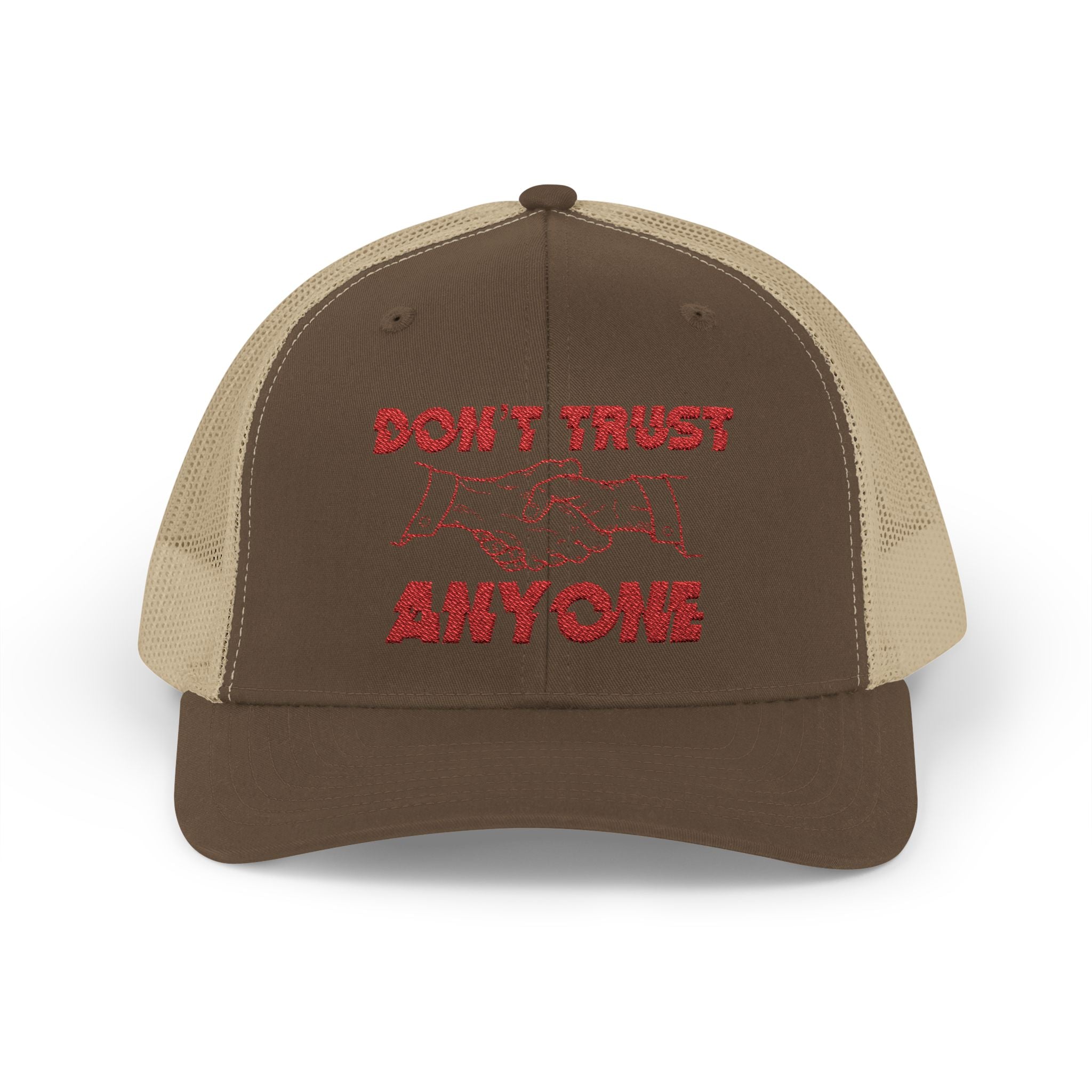 "Don't Trust Anyone" Embroidered Snapback Trucker Cap