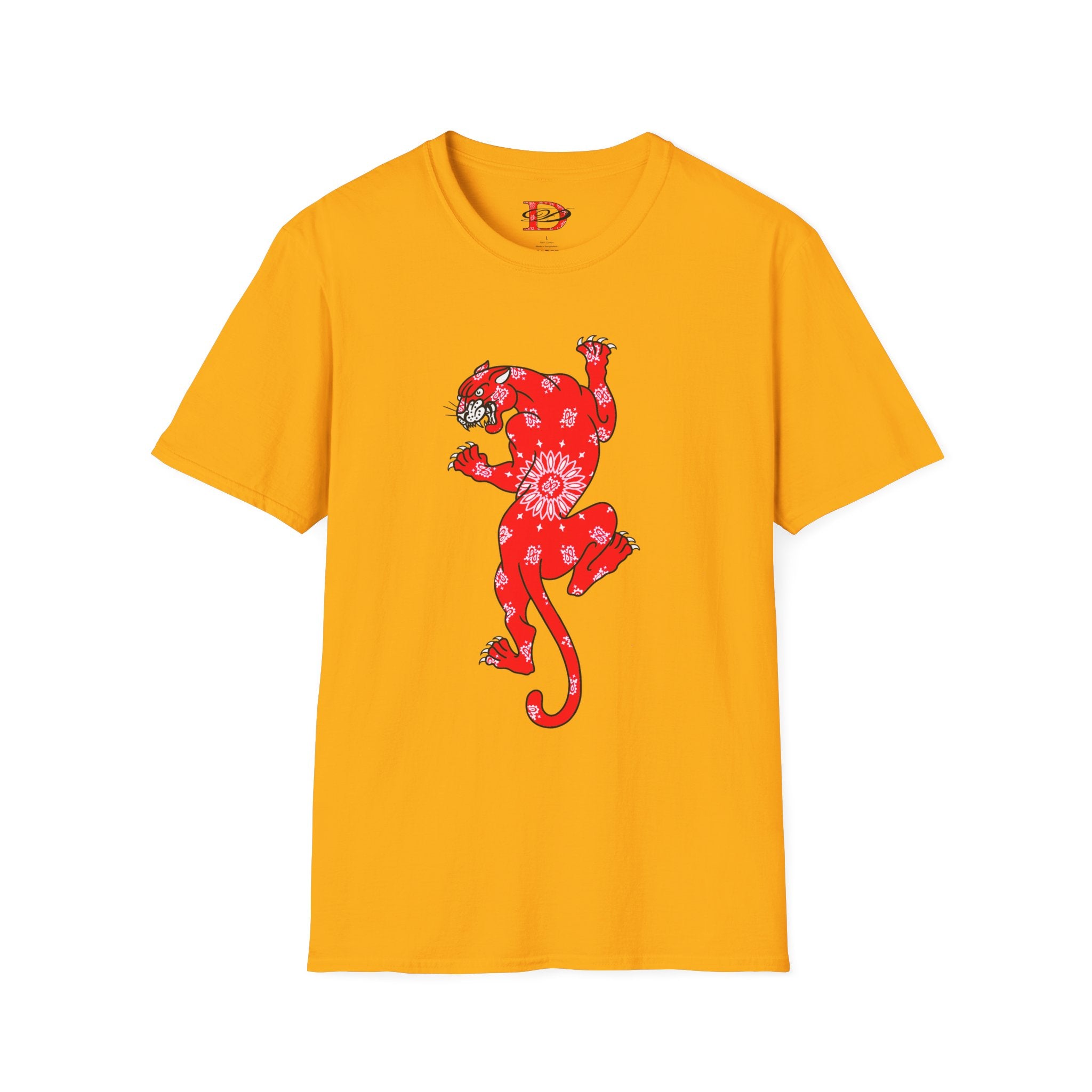 DD Climbing Panther w/Bandana Design Softstyle Unisex T-Shirt