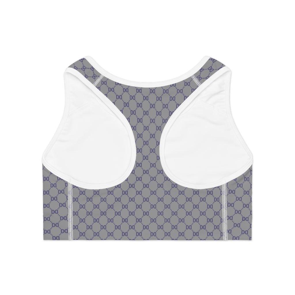 DD Custom Monogram Pattern Sports Bra AOP