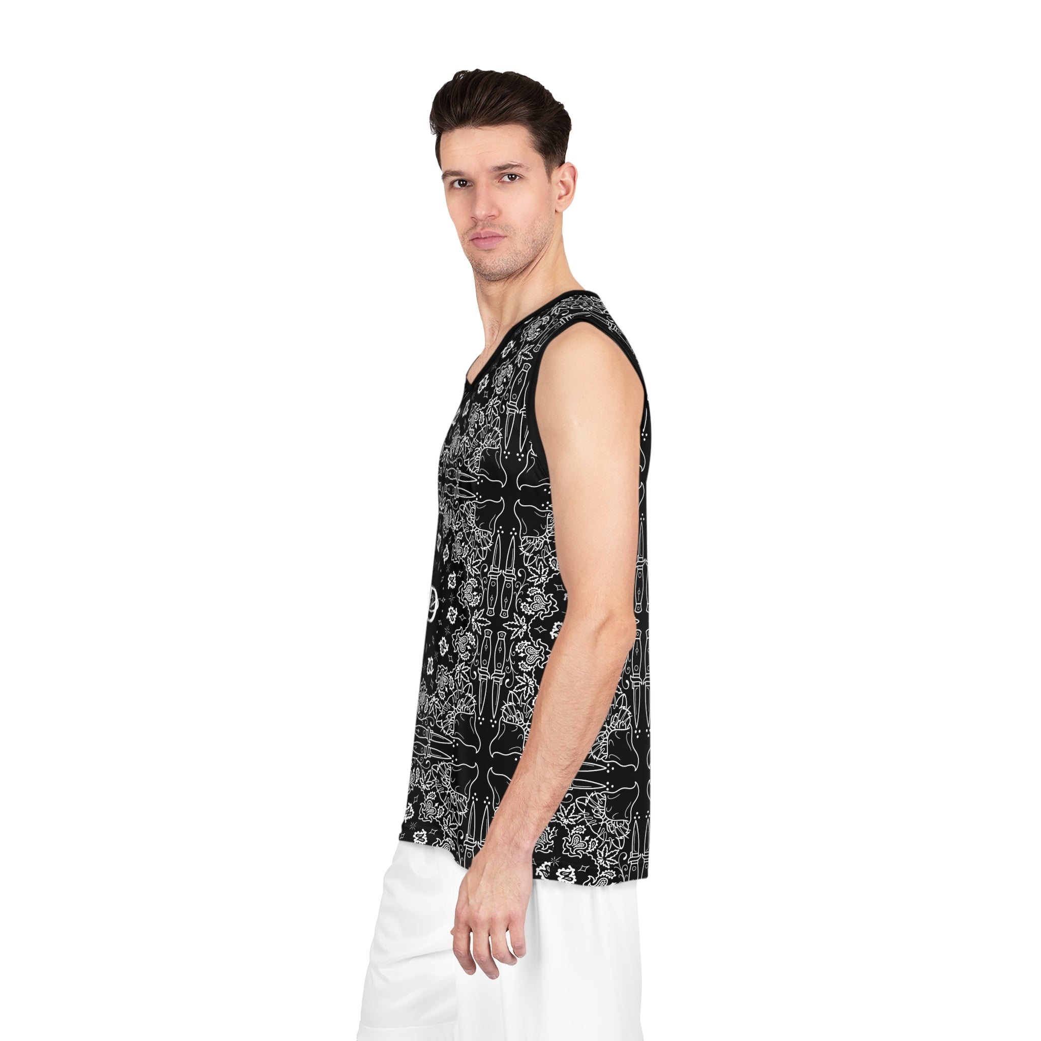 DD Custom Bandana Print Basketball Jersey AOP