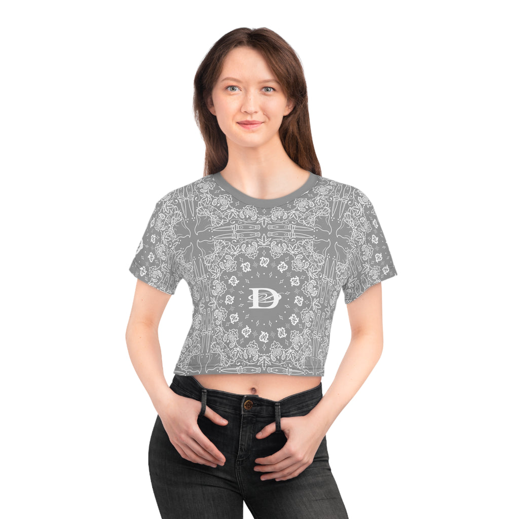 DD Custom Bandana Print Crop Top T-Shirt AOP