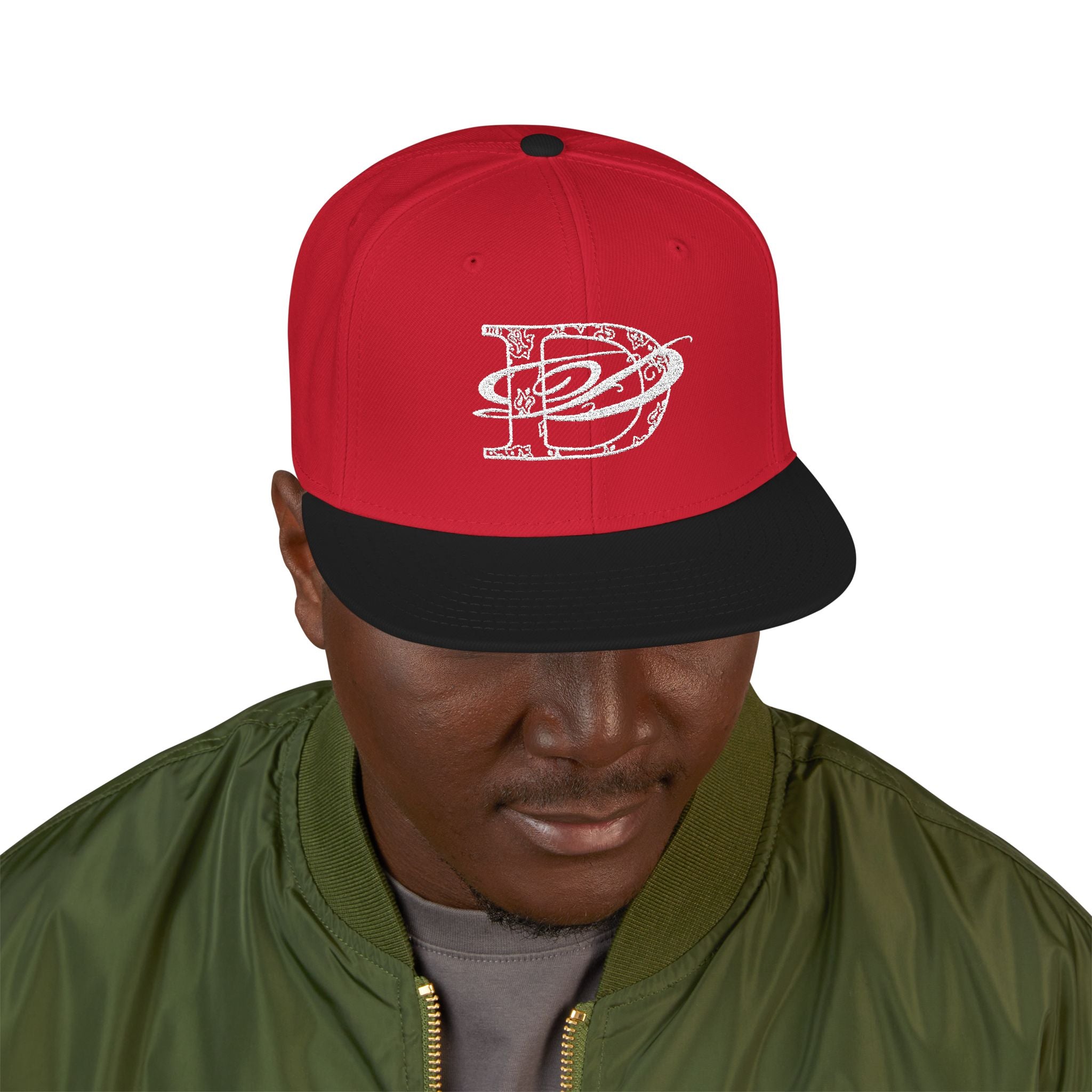 DD Bandana Print Embroidered Flat Billed Snapback Cap | Streetwear, Urban Fashion, Tattoo, Bandana, Designer