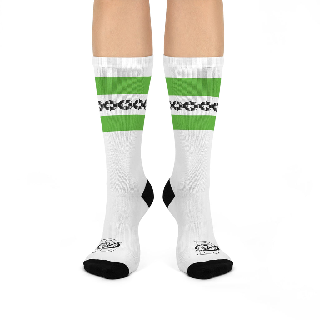 Old School Tube Sock Traditional Tattoo Chain Pattern Crew Socks AOP