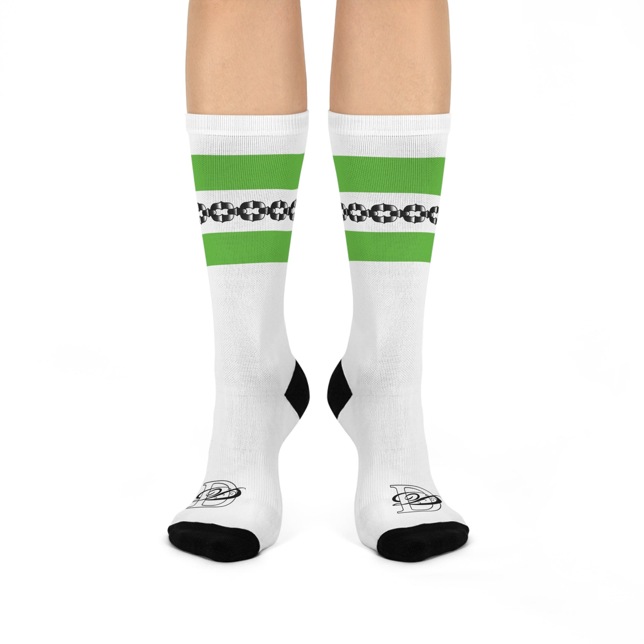 Old School Tube Sock Traditional Tattoo Chain Pattern Crew Socks AOP