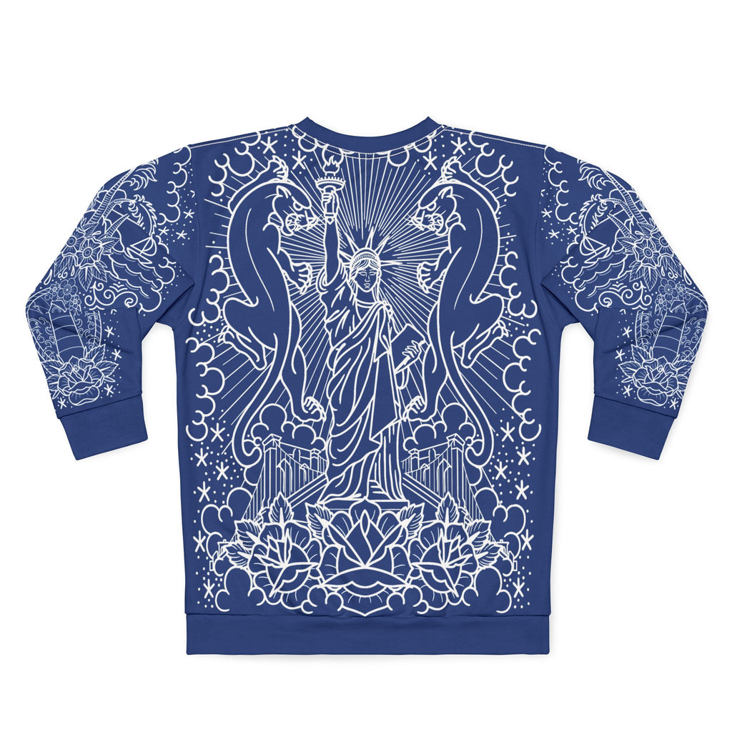 Traditional American Tattoo Body Suit Blueprint Edition Unisex Crewneck Sweatshirt AOP