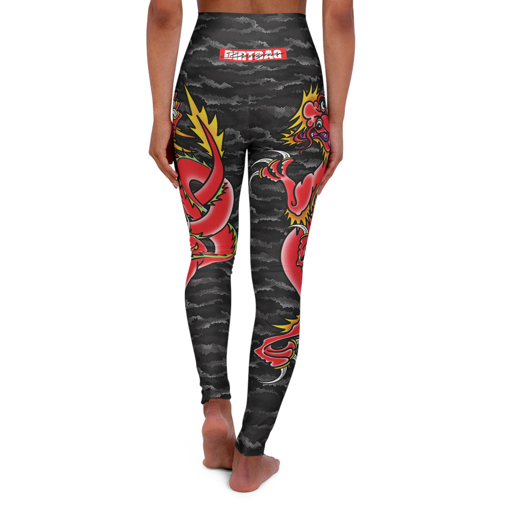 Custom Dragon W/ Urban Hexagon Camo High Waisted Leggings AOP