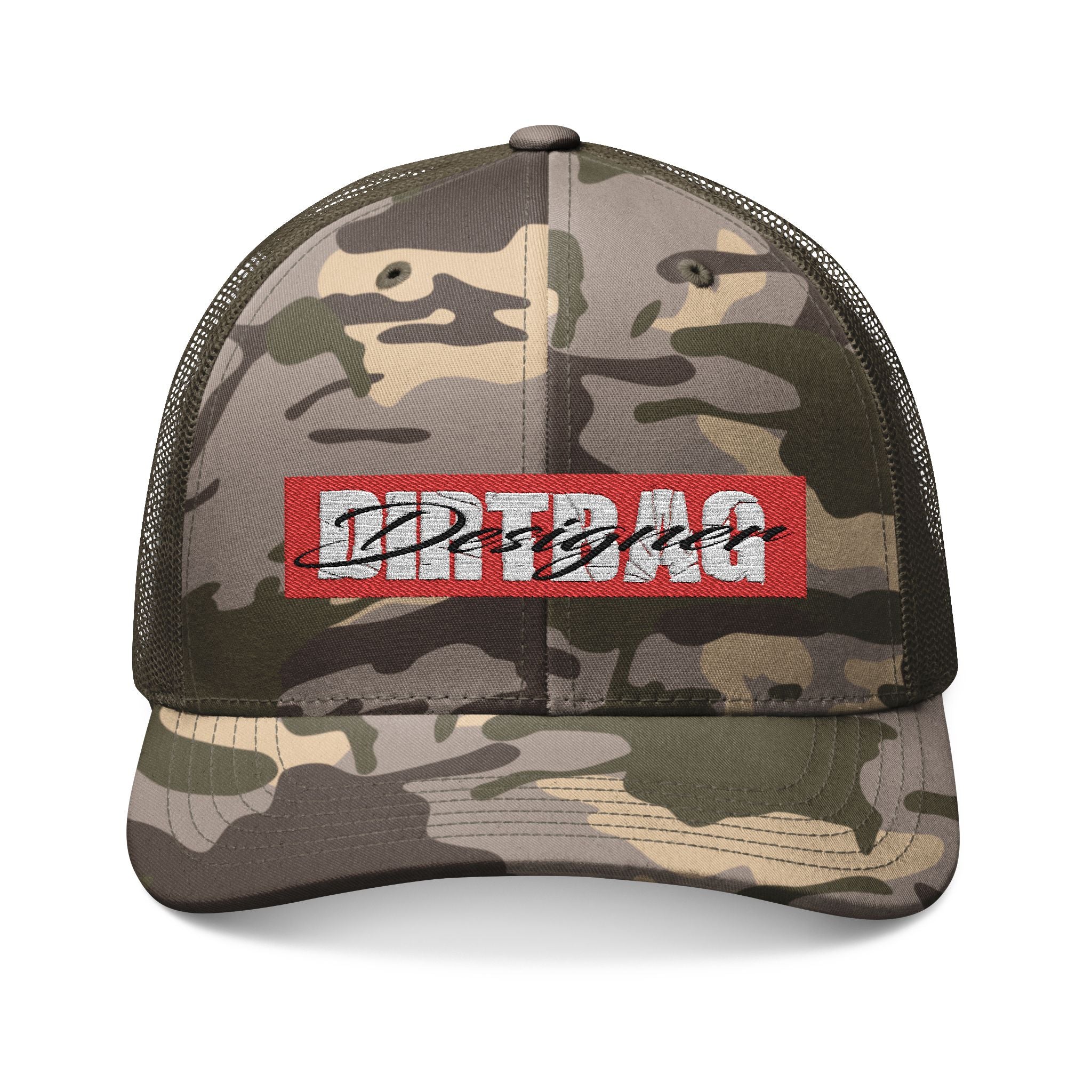 Camouflage Trucker Hat with Embroidered DD Box Logo