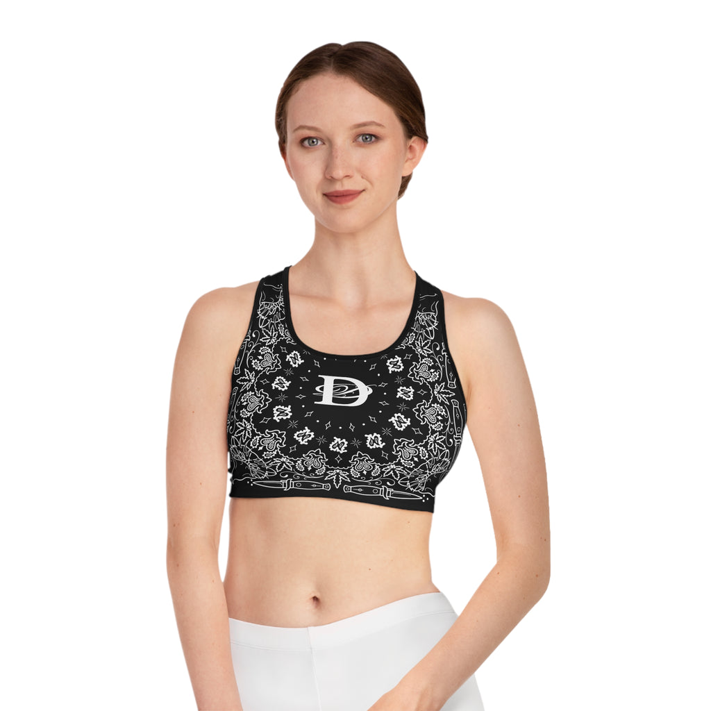 DD Custom Bandana Print  Sports Bra AOP
