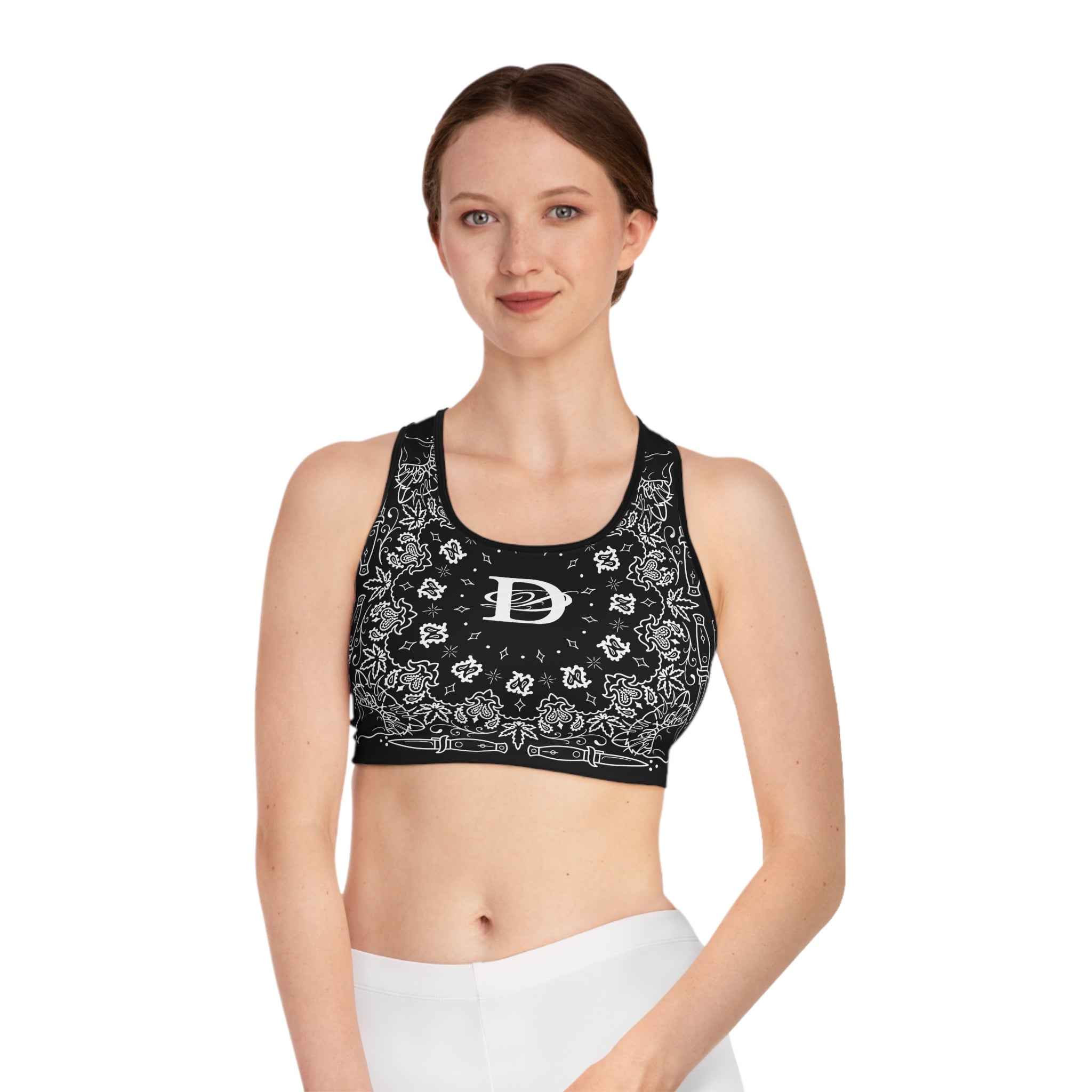 DD Custom Bandana Print  Sports Bra AOP