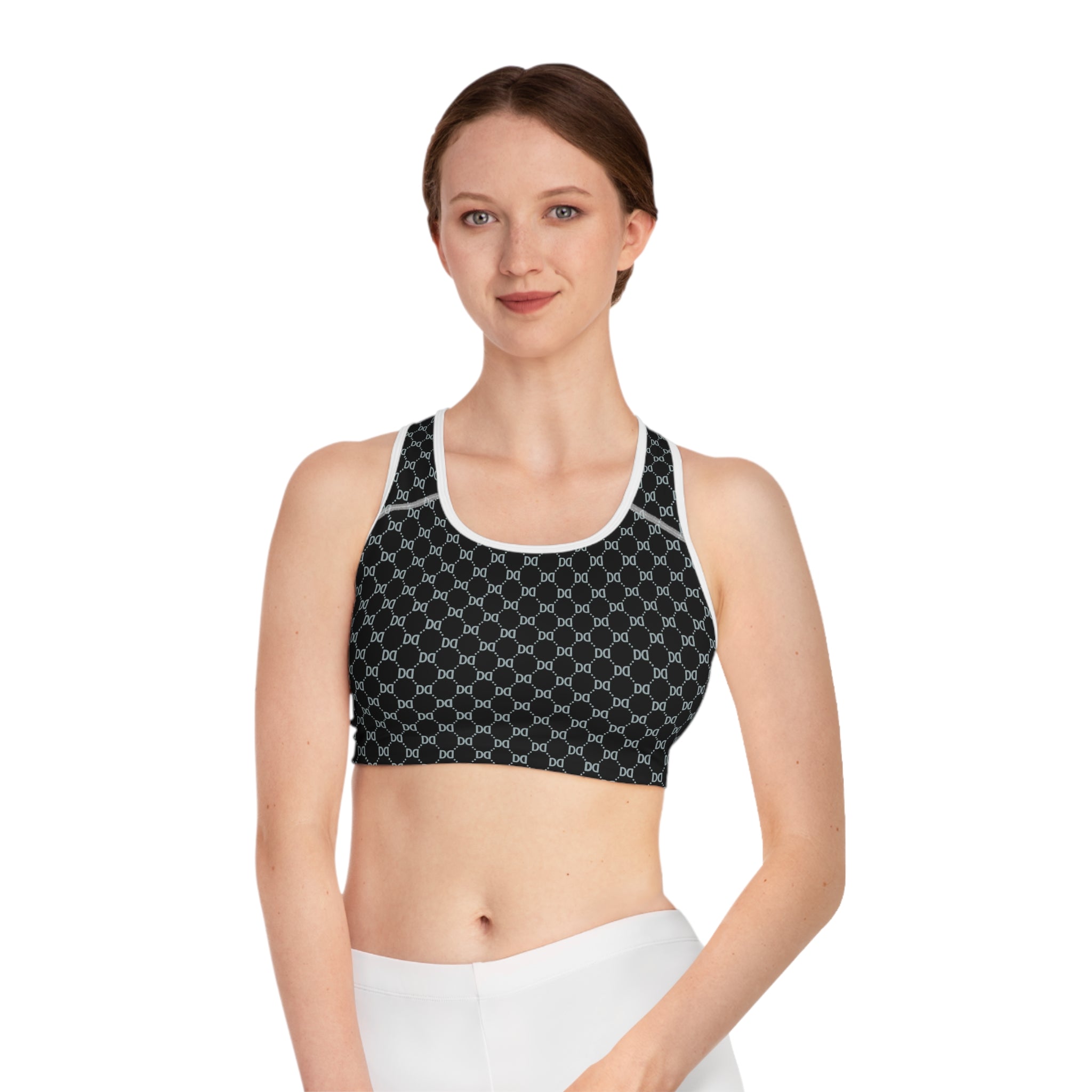 DD Monogram Pattern Sports Bra AOP