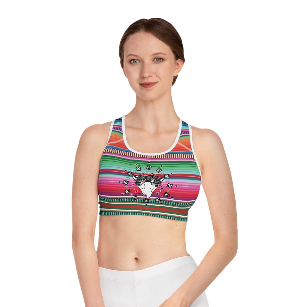Bandito Panther Paisley Print Sports Bra AOP