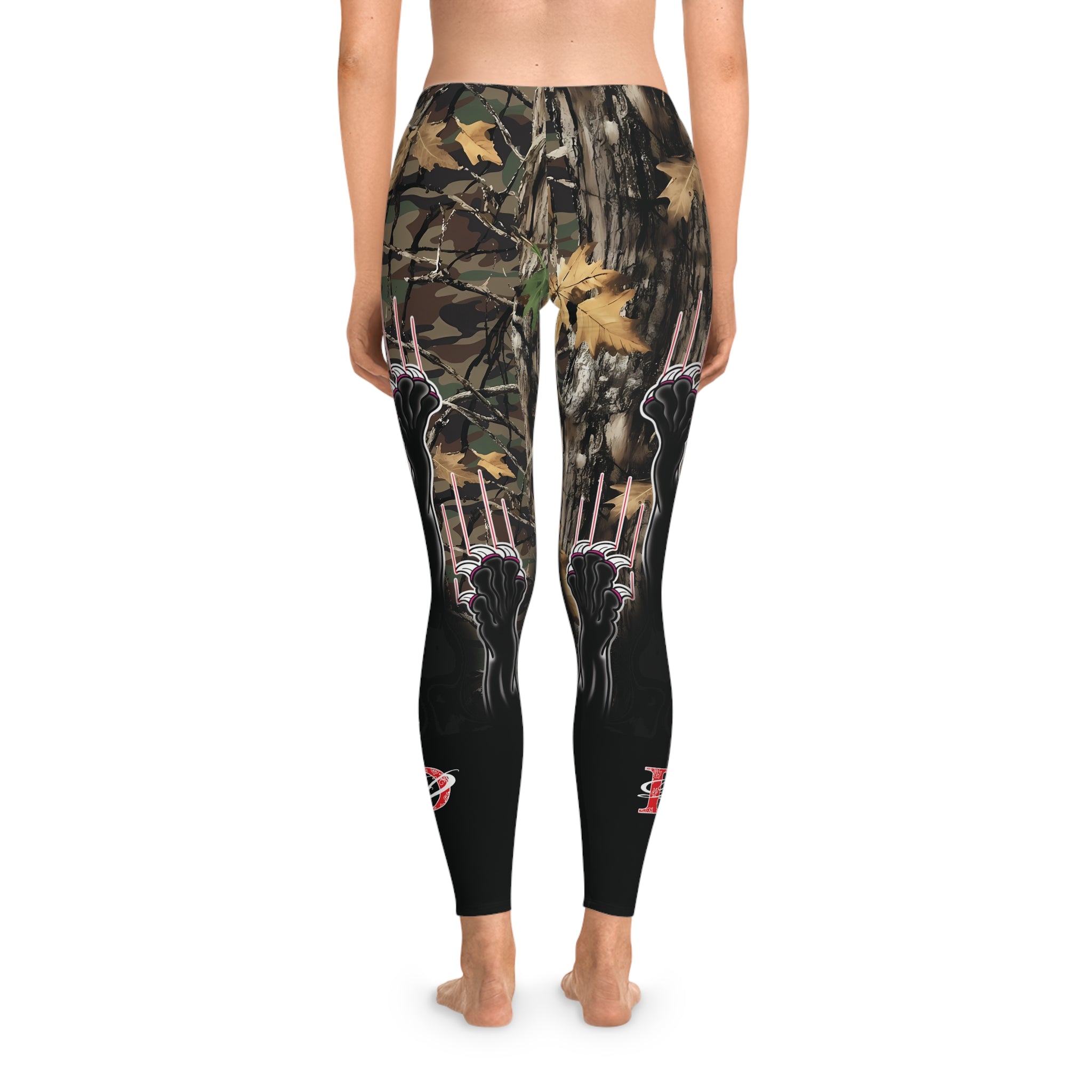 Clawing Panther Paws Real Tree Camo Women's Casual Leggings AOP