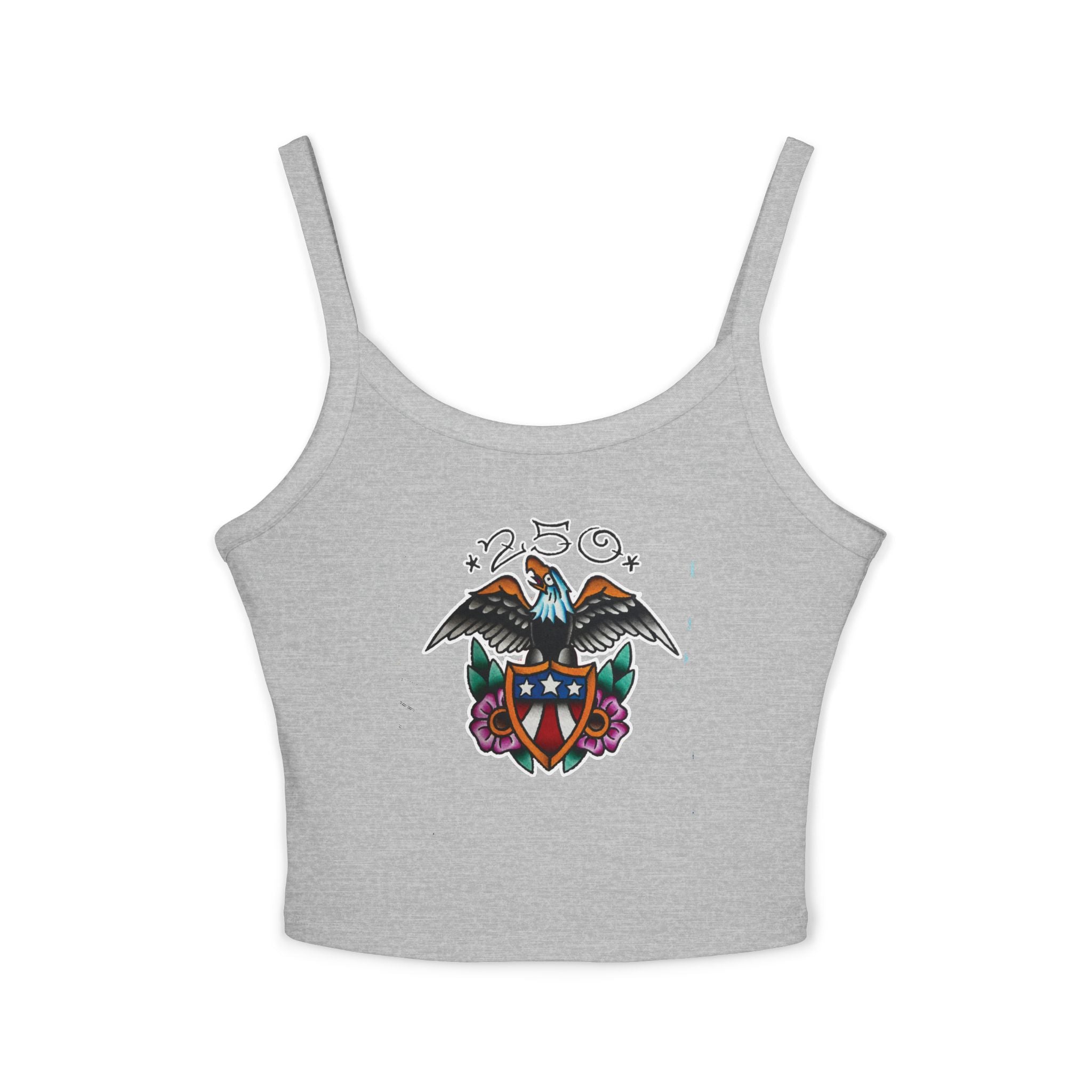 250th Anniversary Eagle w/Flag Shield Spaghetti Strap Woman's Tank Top