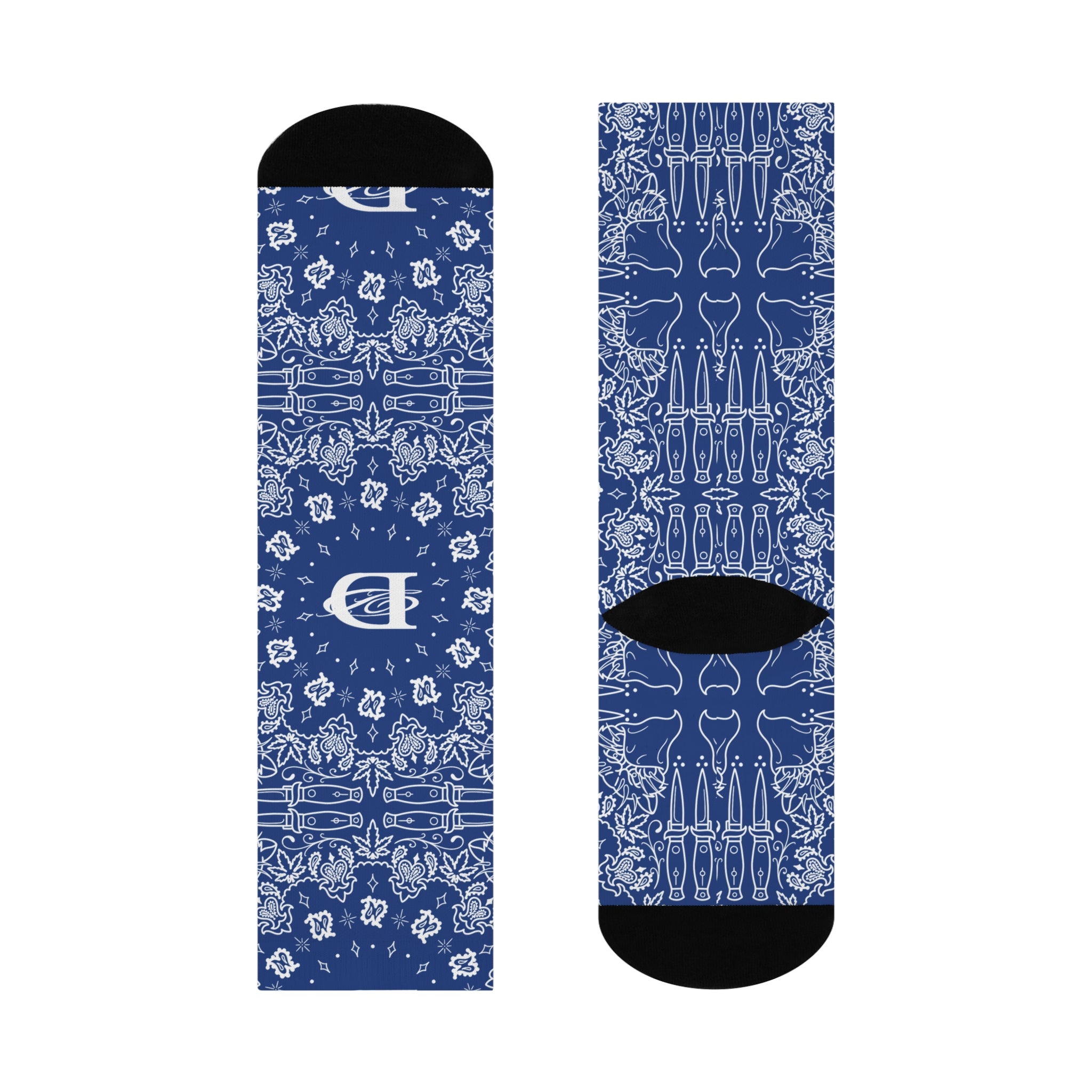DD Custom Bandana Print Crew Socks AOP