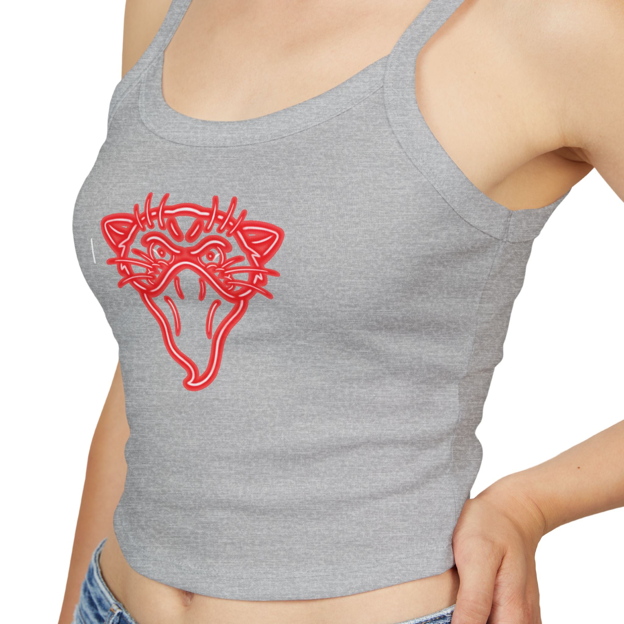 Neon Bandito Panther Design Spaghetti Strap Woman's Tank Top