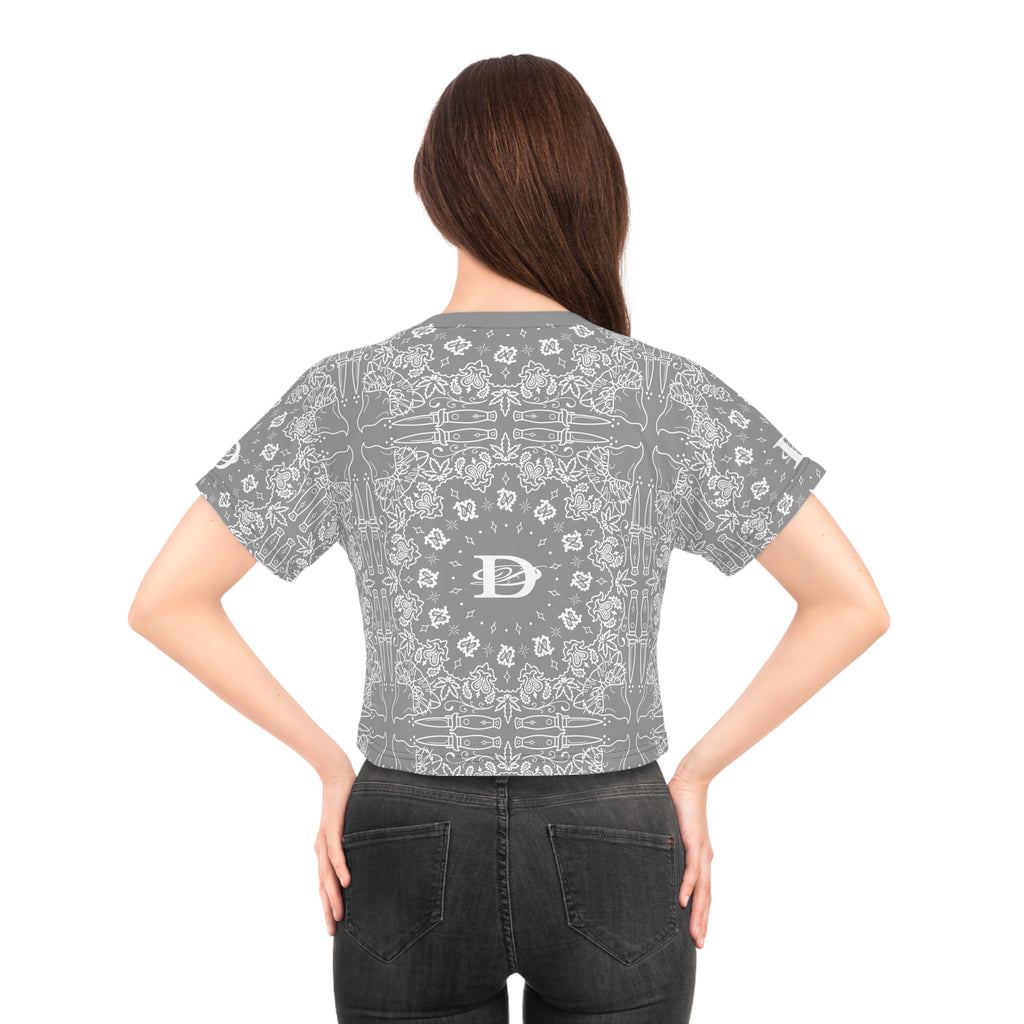 DD Custom Bandana Print Crop Top T-Shirt AOP