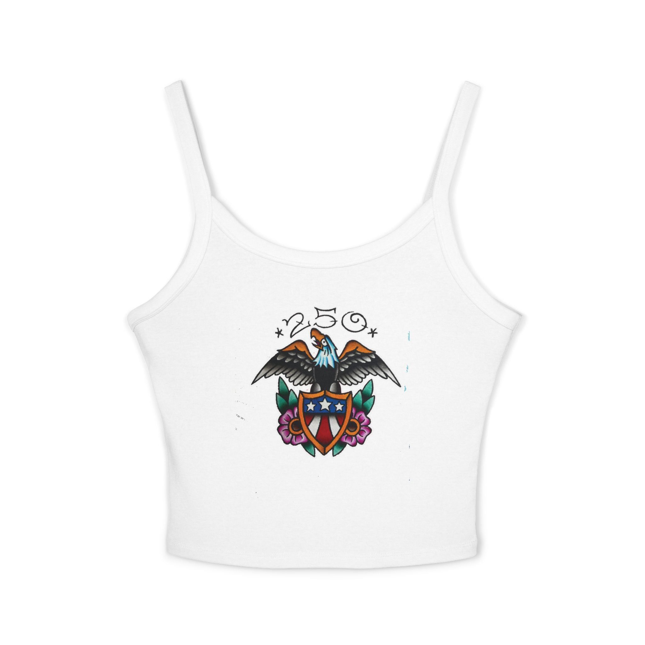 250th Anniversary Eagle w/Flag Shield Spaghetti Strap Woman's Tank Top