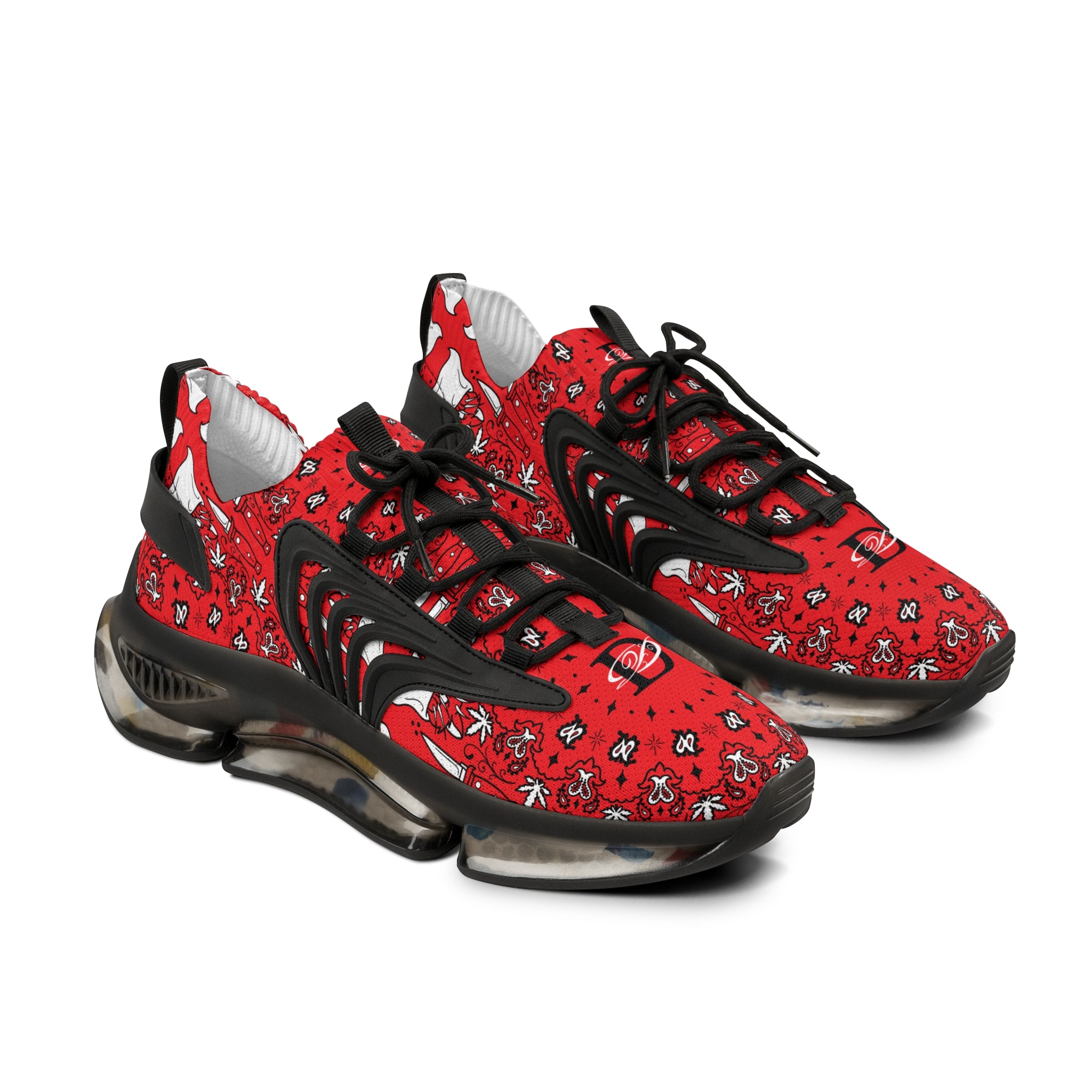 DD Custom Bandana Print Men's Mesh Sneakers AOP