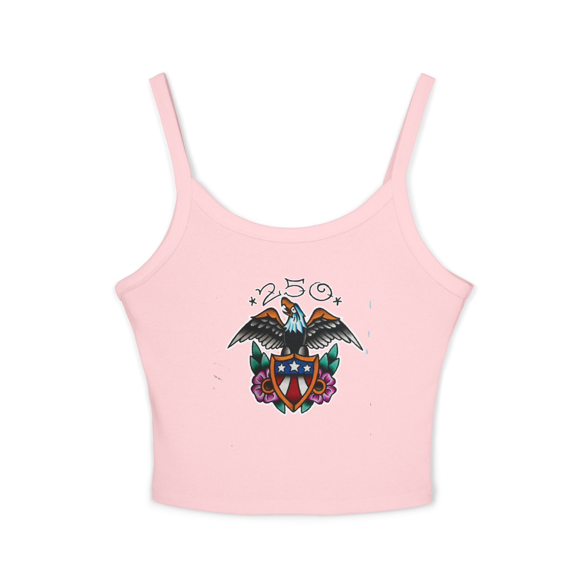 250th Anniversary Eagle w/Flag Shield Spaghetti Strap Woman's Tank Top