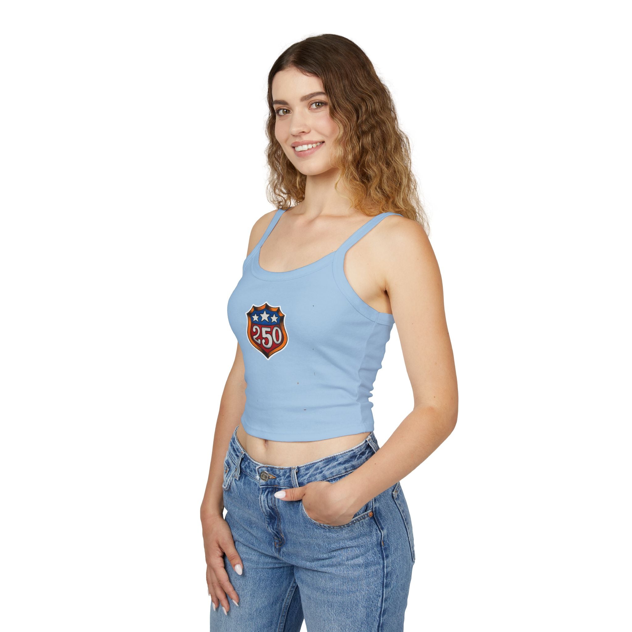 250th Anniversary Shield Tattoo Design Spaghetti Strap Woman's Tank Top
