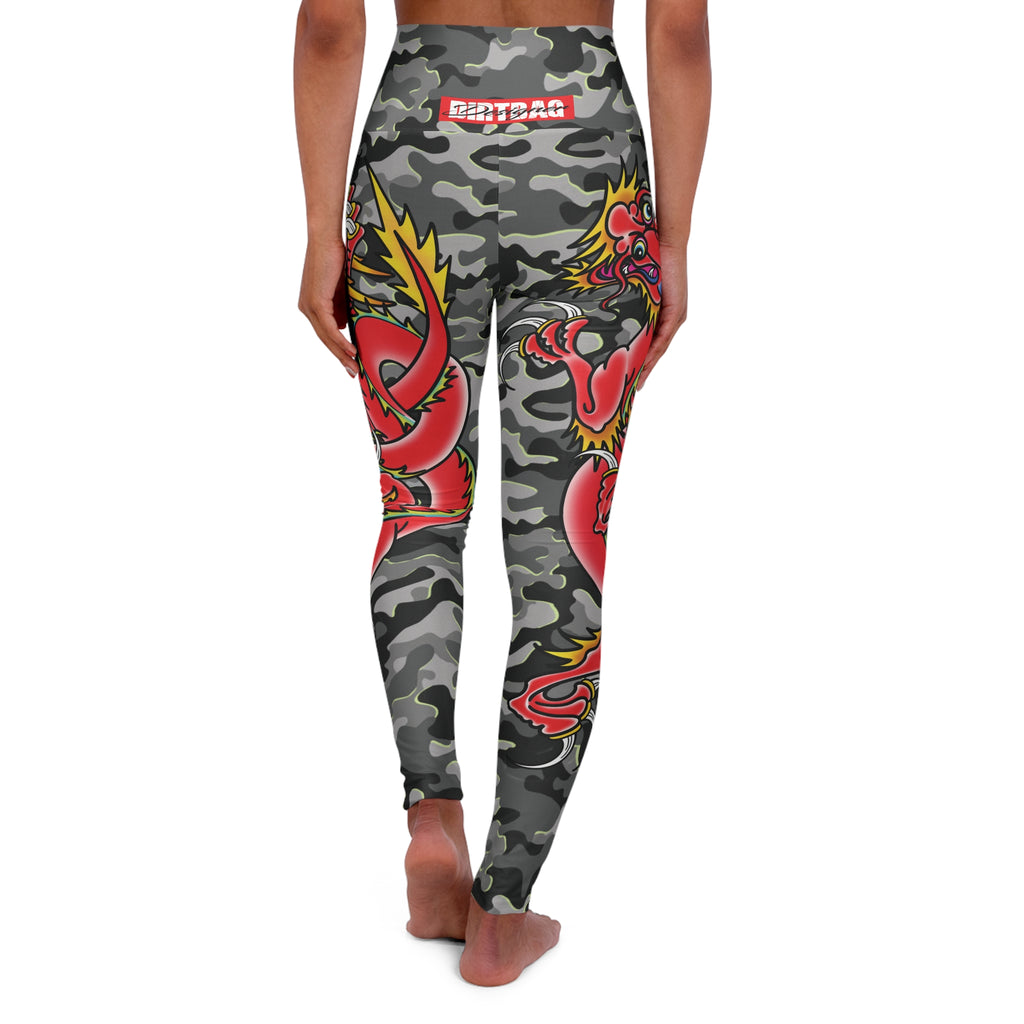 Custom Dragon W/ Urban Camo High Waisted Leggings AOP