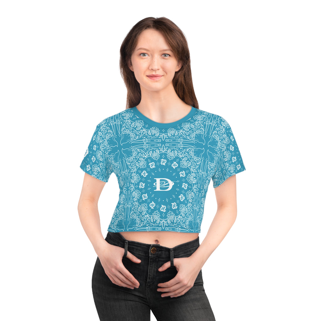 DD Custom Bandana Print Crop Top T-Shirt AOP