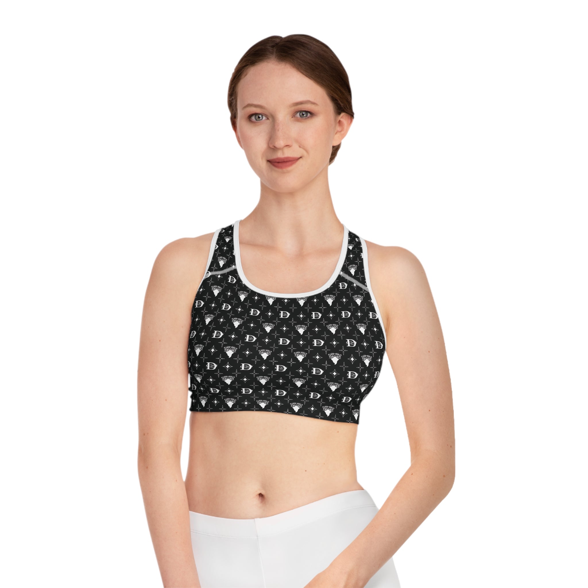 Bandito Panther Custom Monogram Print Sports Bra AOP