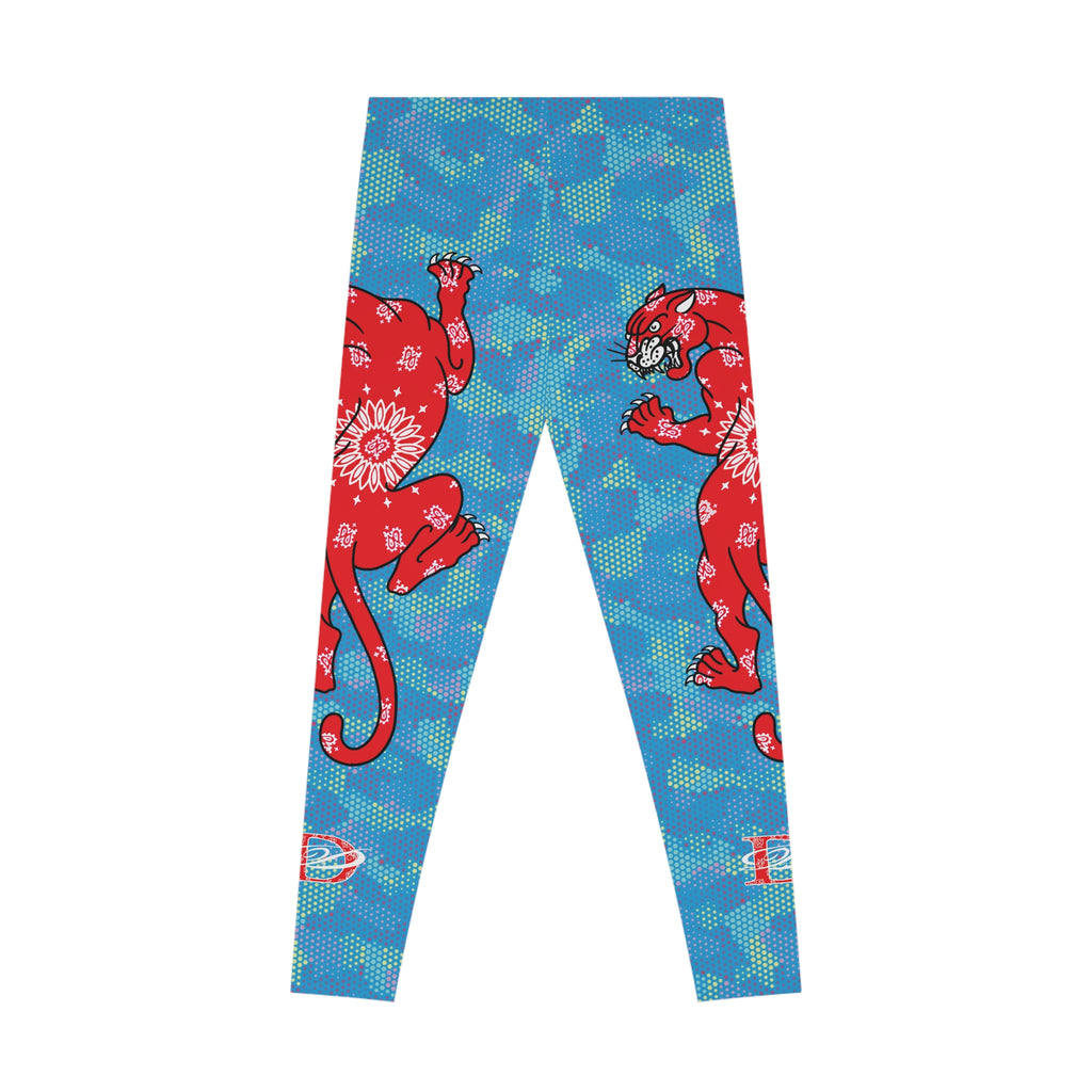 Climbing Bandana Panther Stretchy Light Blue Digital Hexagon Camo Leggings