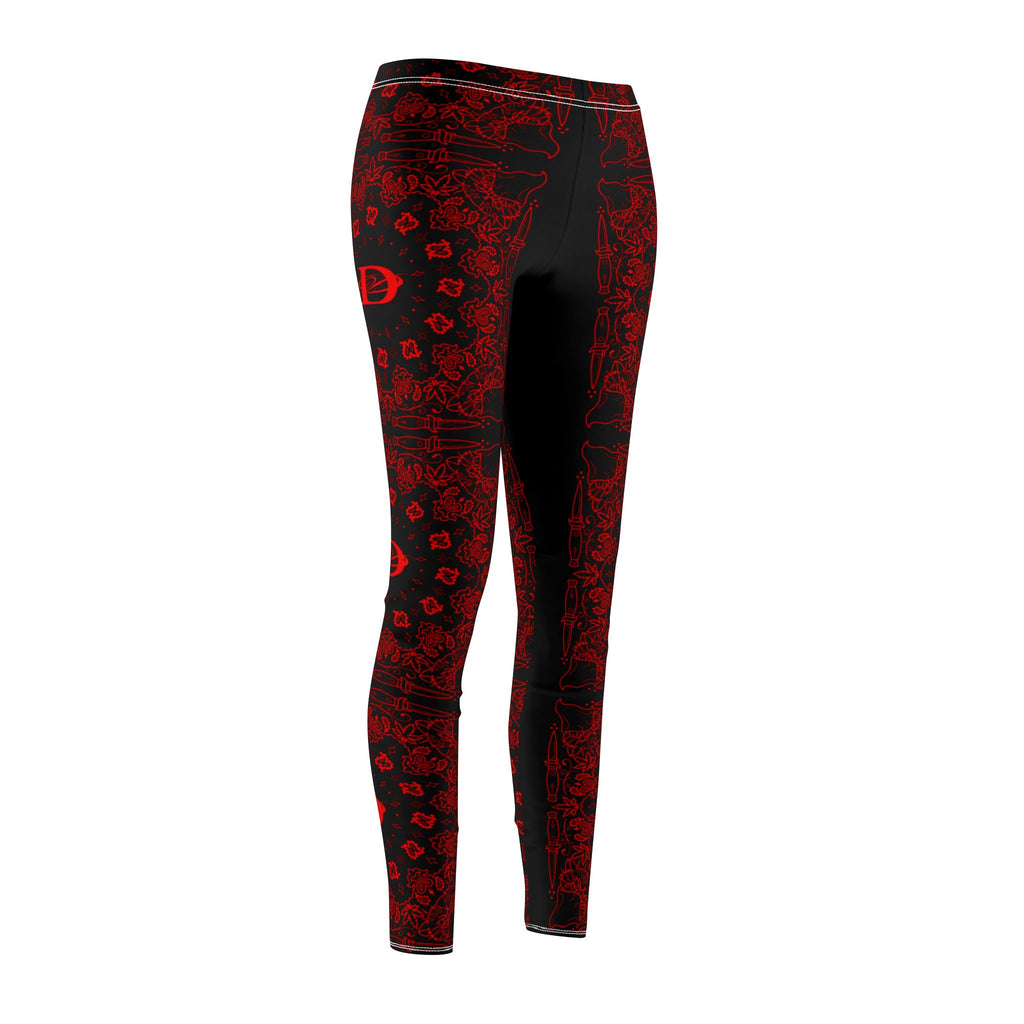 DD Custom Bandana Print | Women's Mid-rise Casual Leggings (AOP), Tattoo, Streetwear, Designer, Fashion, Bandana