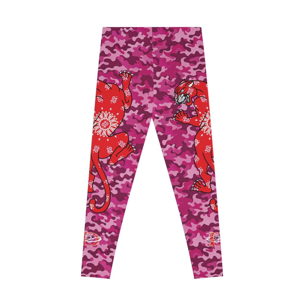 Climbing Bandana Panther Stretchy Pink Camo Leggings