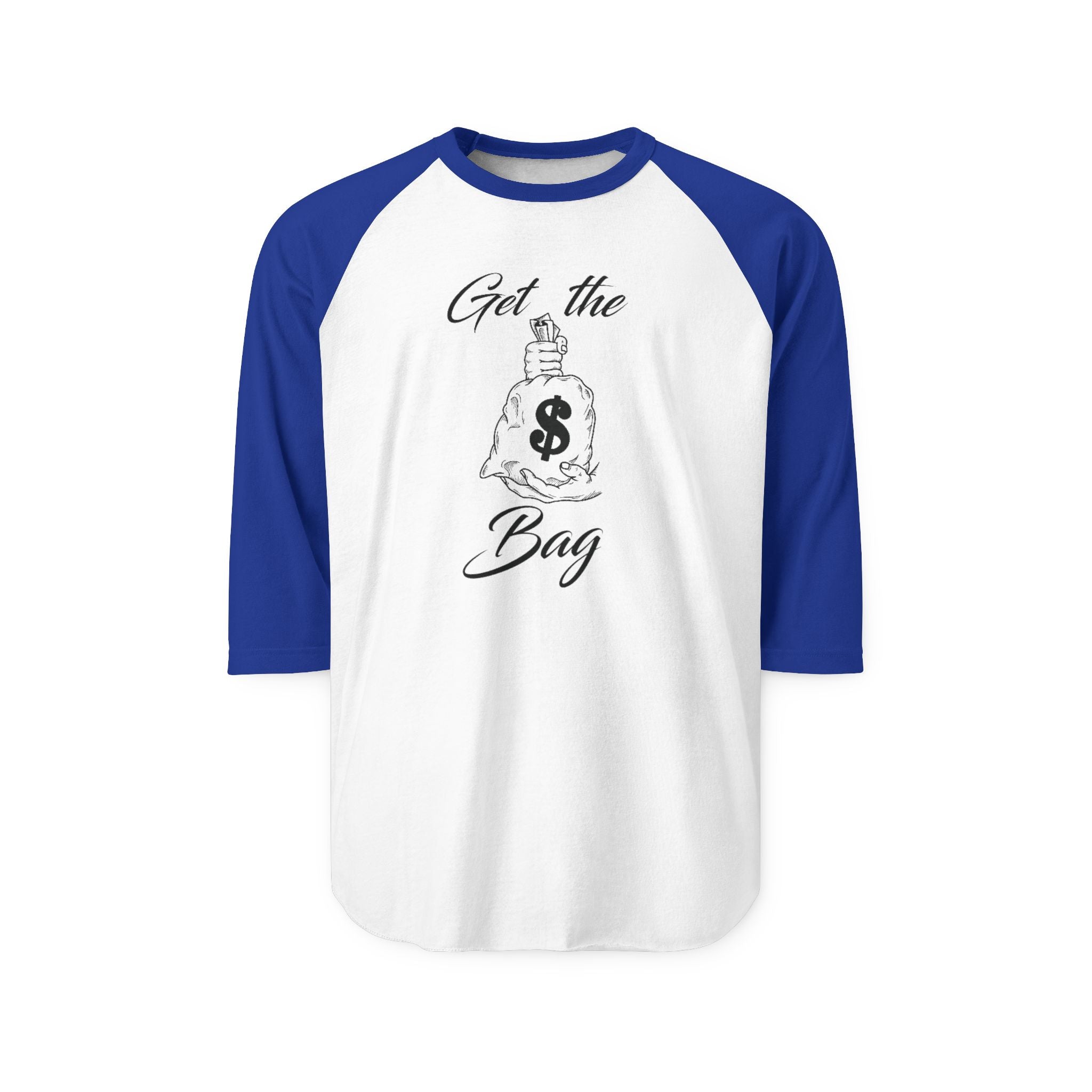 "Get the Bag" Print Unisex Three-Quarter Sleeve Raglan Shirt