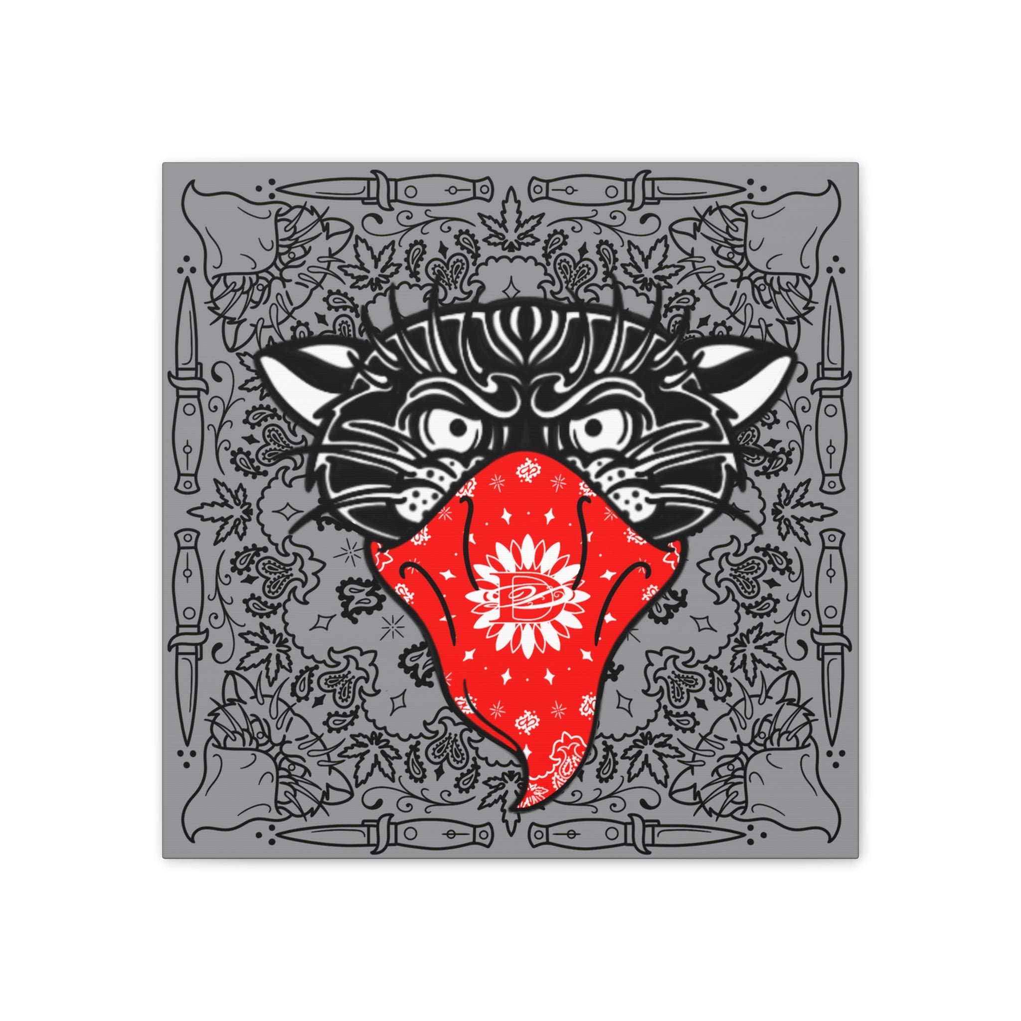 DD Custom Bandana Print Bandito Panther Canvas Wall Art