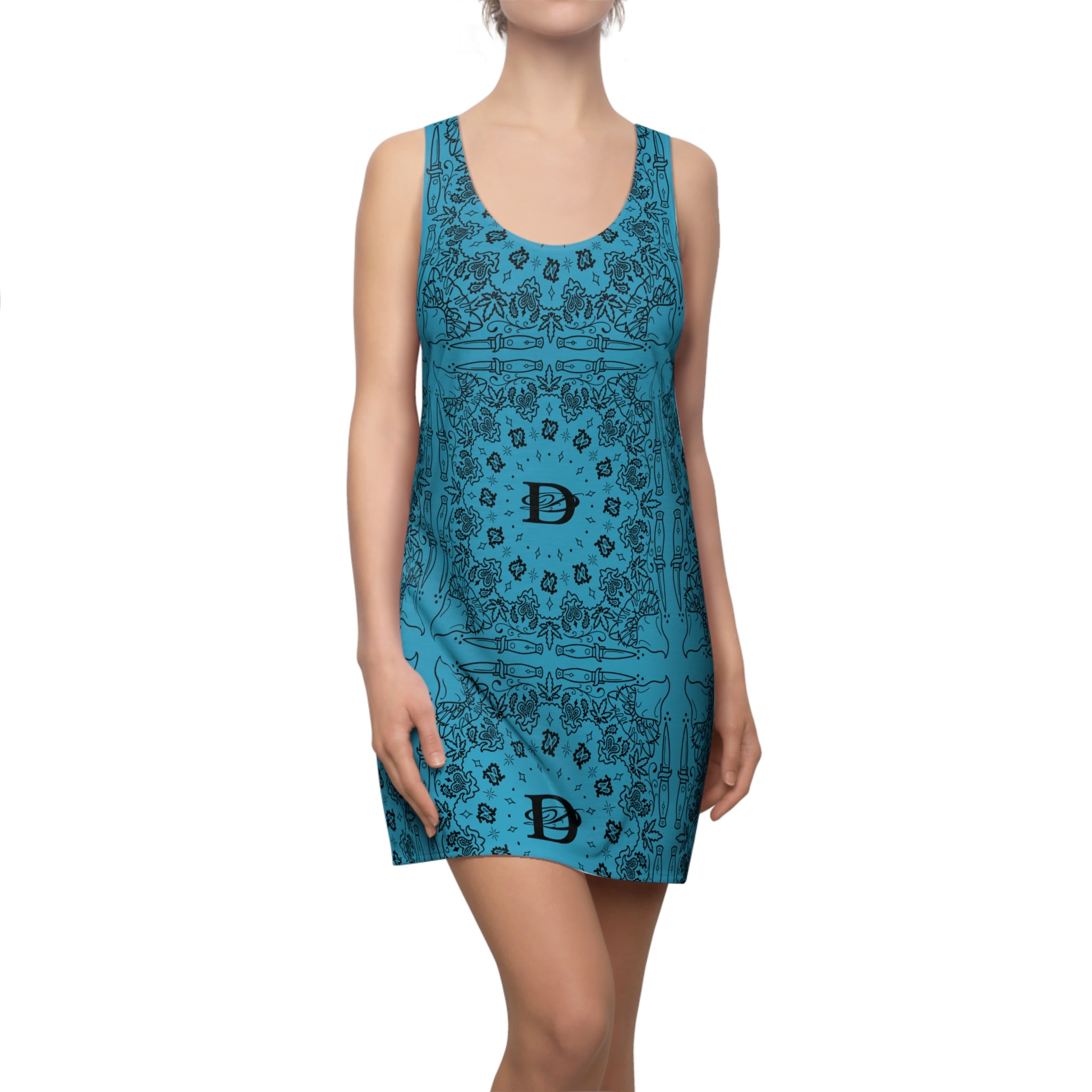 DD Custom Bandana Pattern Women's Racerback Dress AOP
