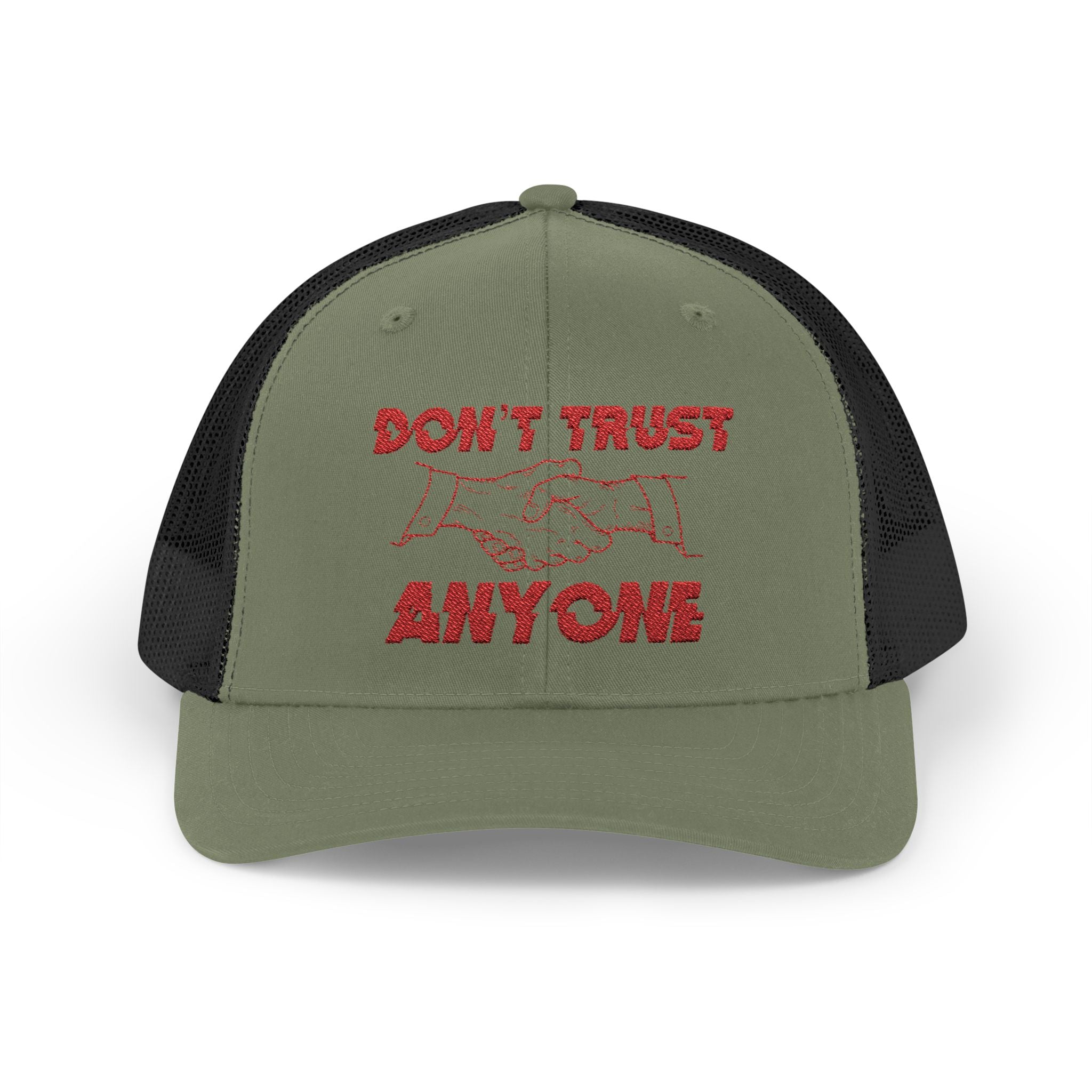"Don't Trust Anyone" Embroidered Snapback Trucker Cap