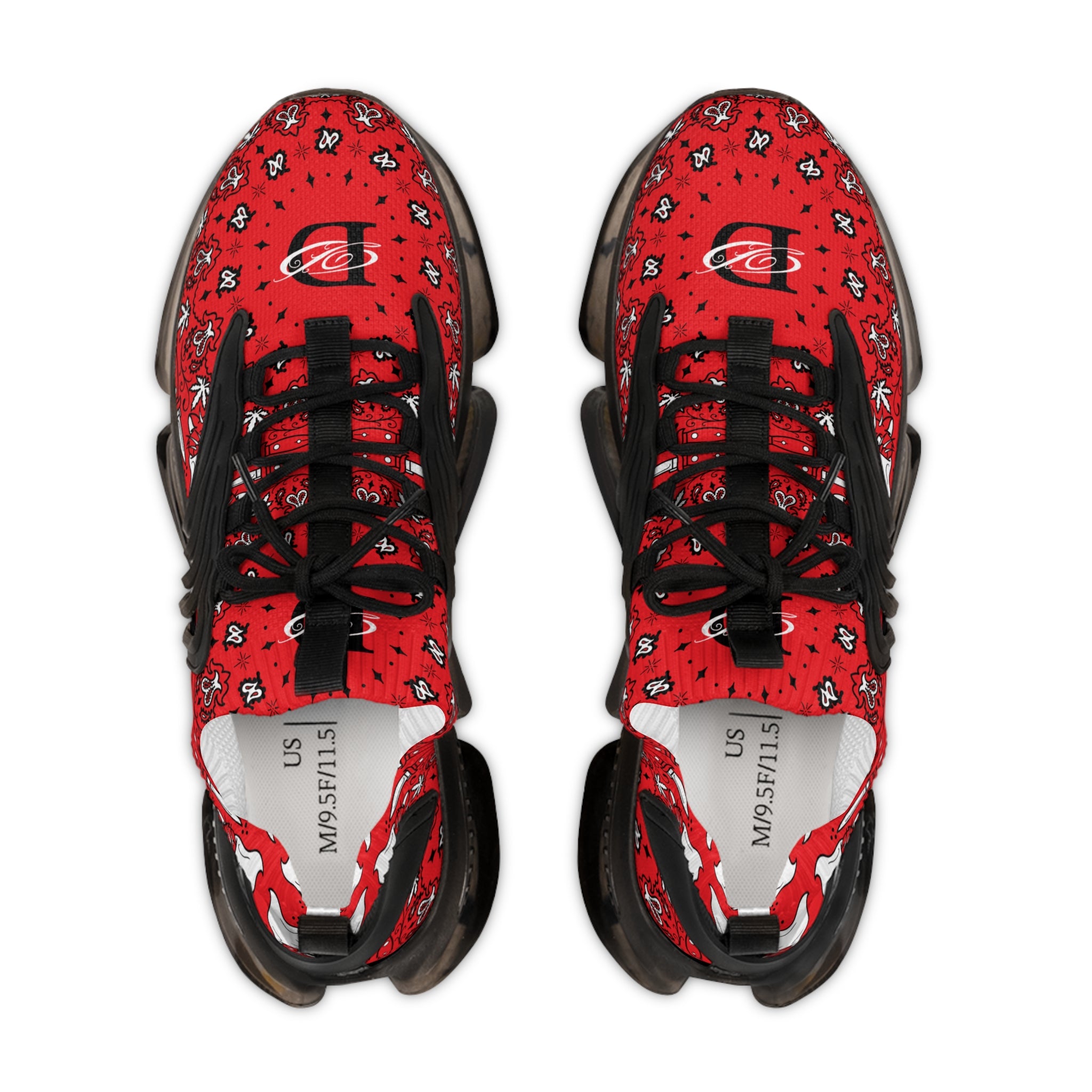 DD Custom Bandana Print Men's Mesh Sneakers AOP