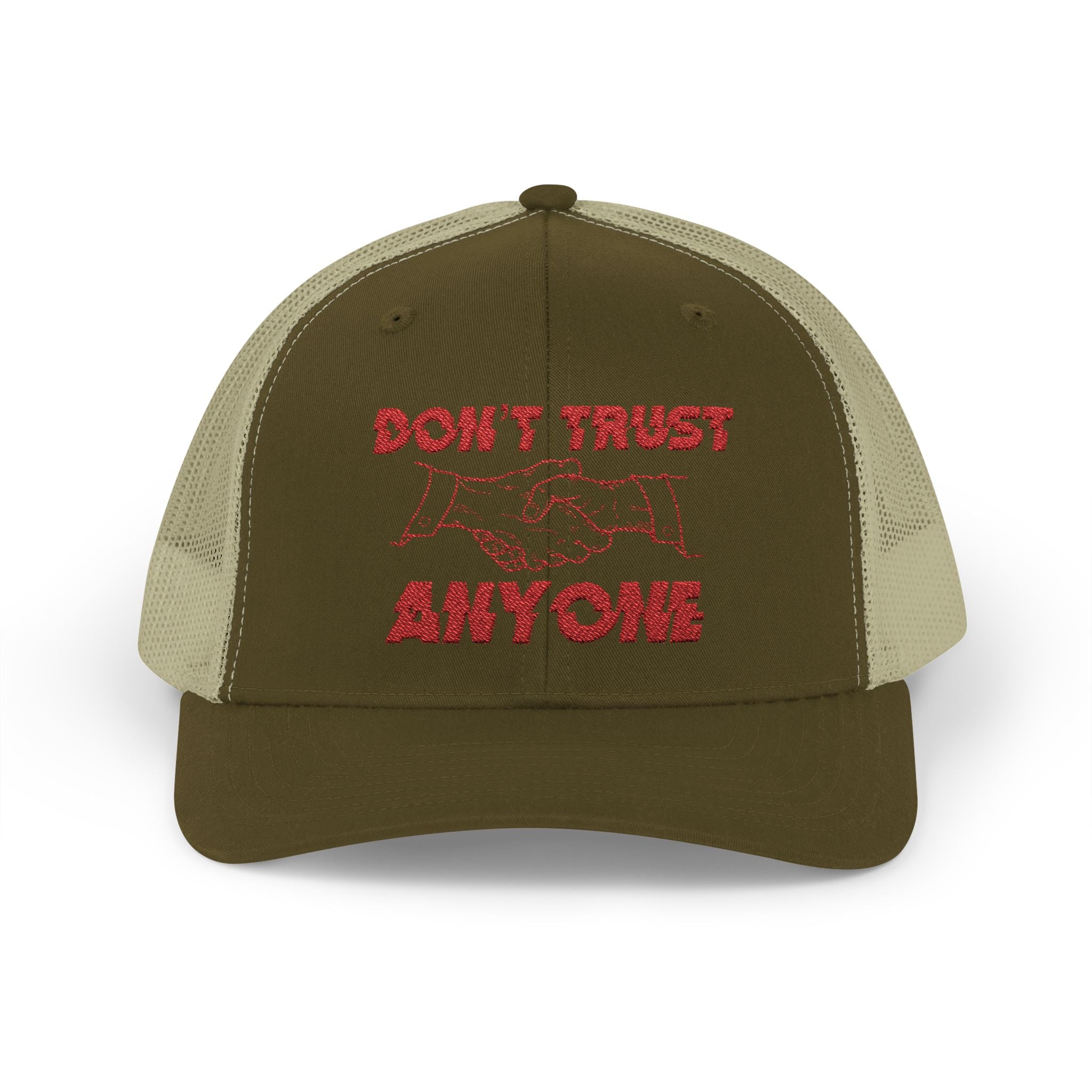 "Don't Trust Anyone" Embroidered Snapback Trucker Cap