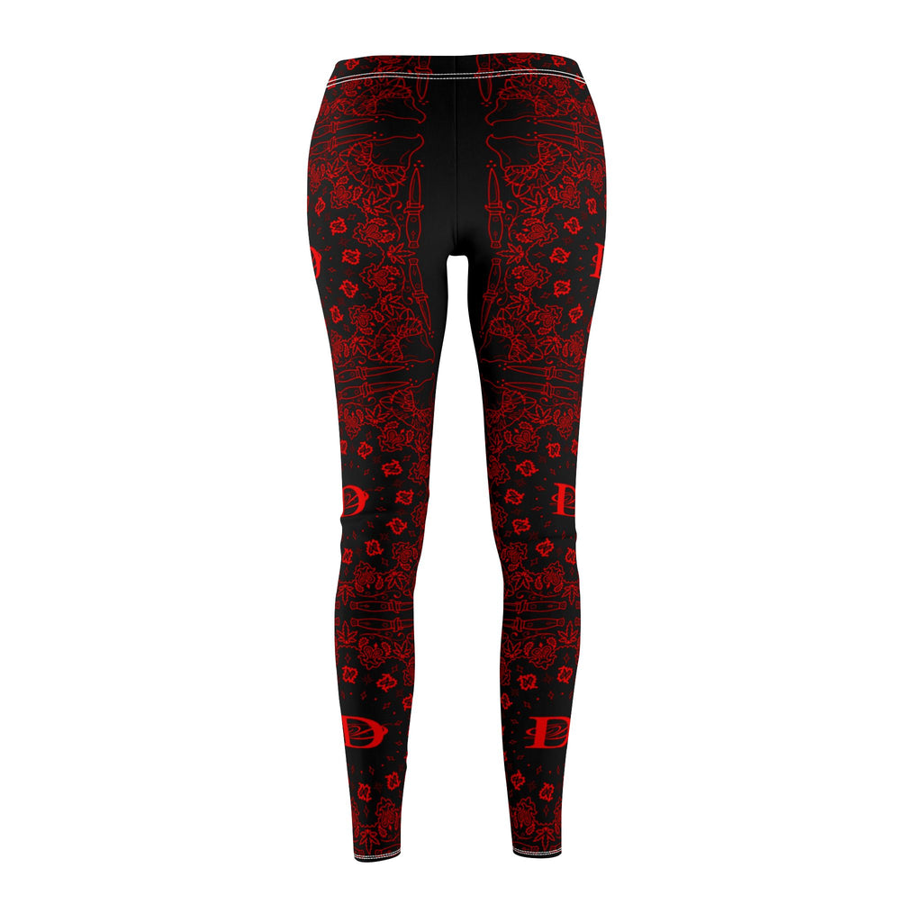 DD Custom Bandana Print | Women's Mid-rise Casual Leggings (AOP), Tattoo, Streetwear, Designer, Fashion, Bandana